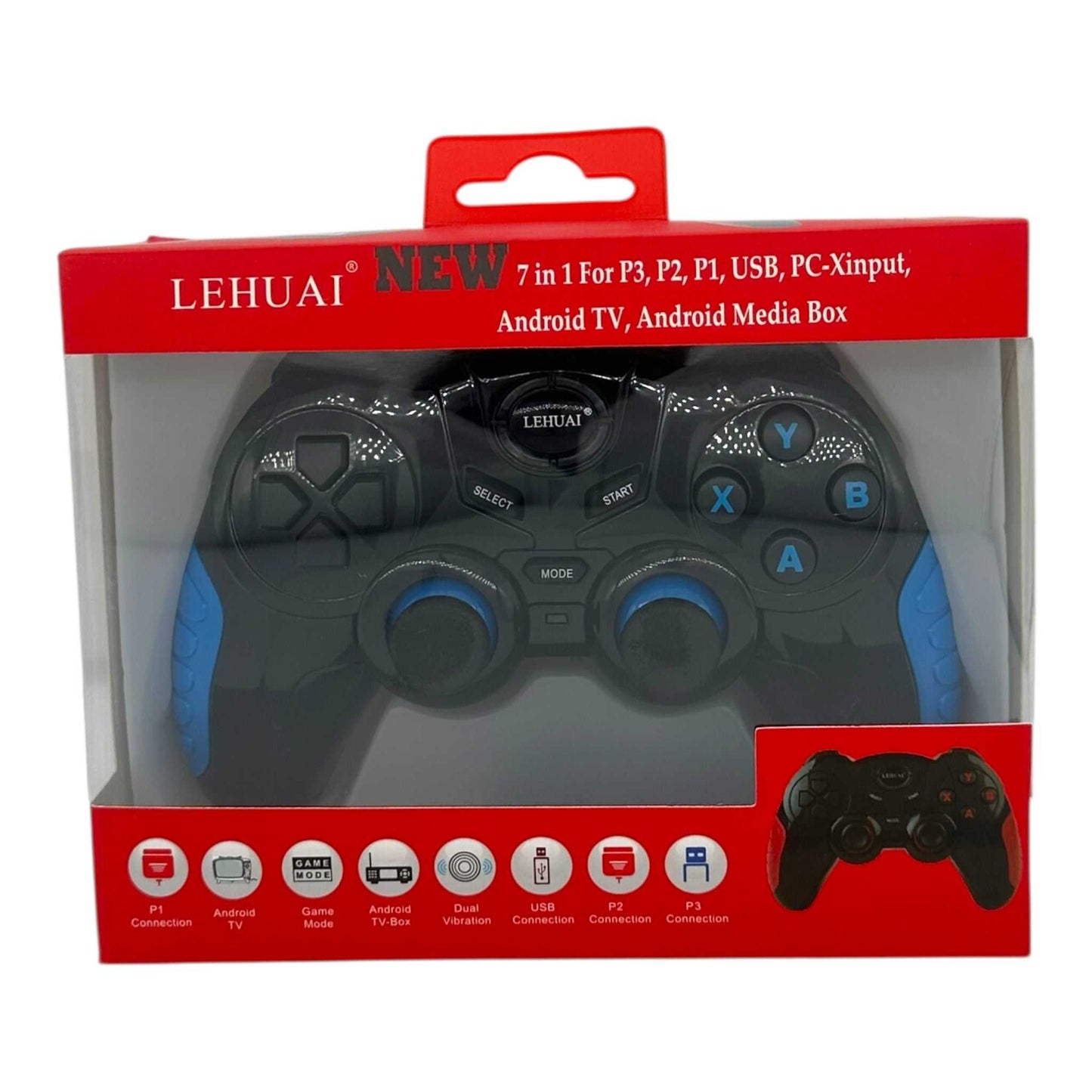 Ασύρματο Χειριστήριο 7 σε 1 με Δόνηση 2.4GHz (PC/PS3/Android TV) Κοκκινο