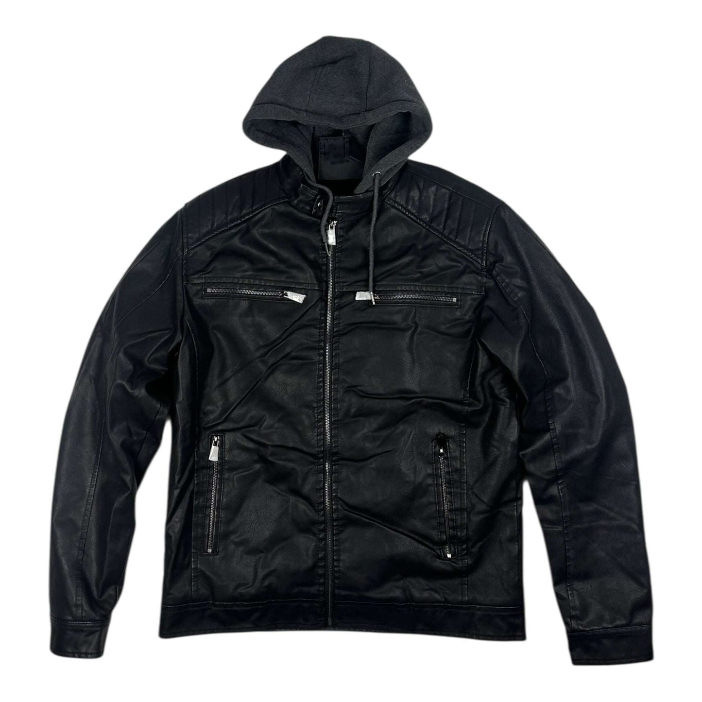 Angel Shopping Δερμάτινο Μπουφάν Μαύρο