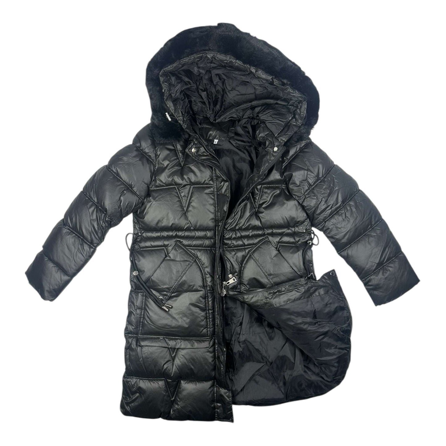 Angel Shopping Μακρύ Γυναικείο Μπουφάν για Χειμώνα Μαύρο