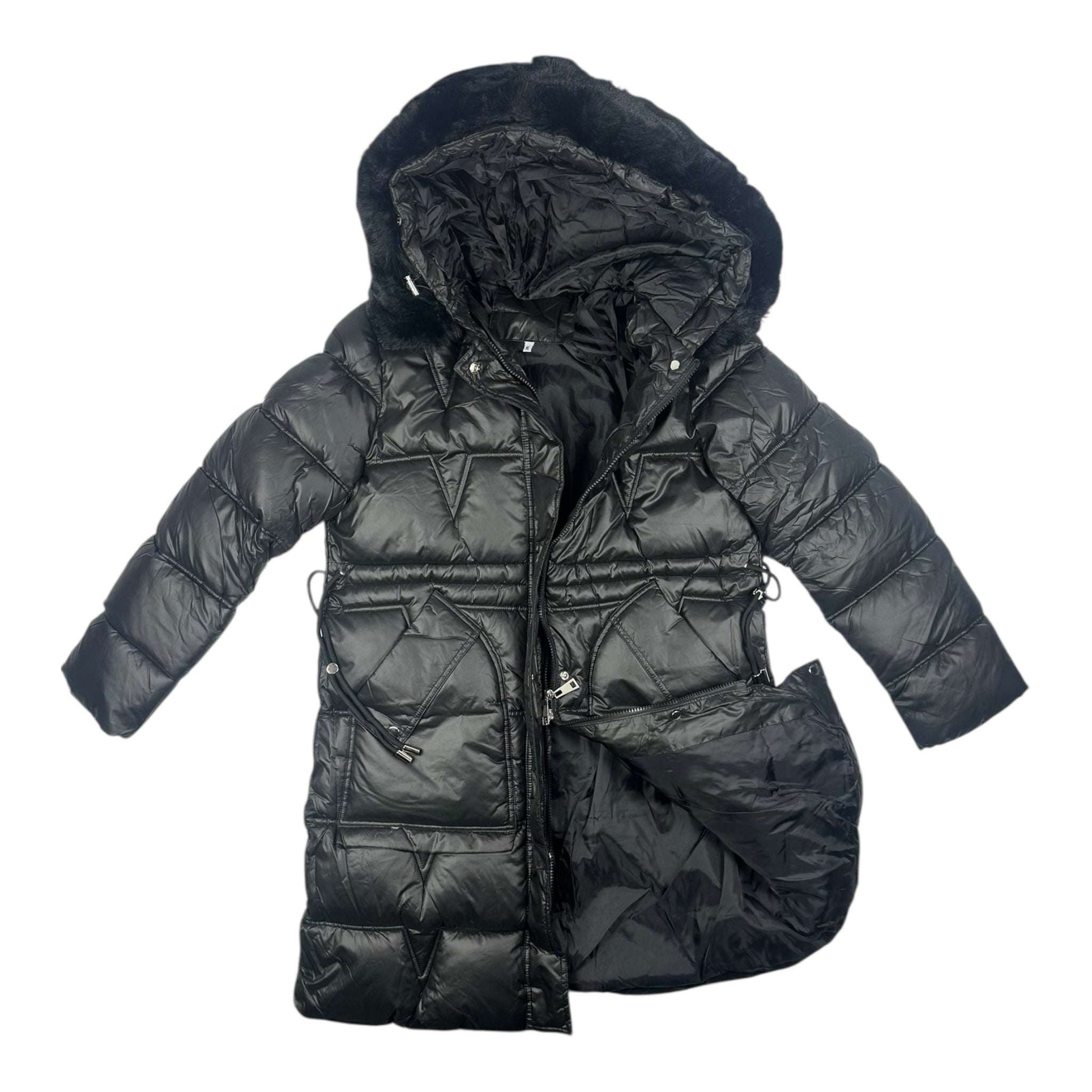 Angel Shopping Μακρύ Γυναικείο Μπουφάν για Χειμώνα Μαύρο