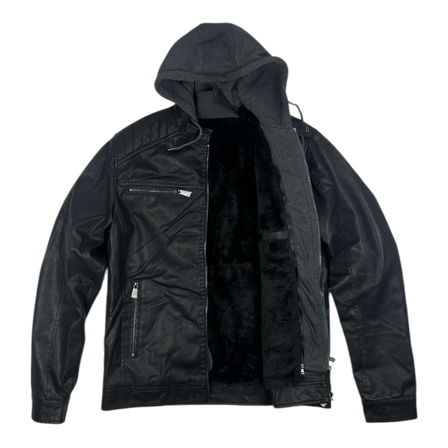 Angel Shopping Δερμάτινο Μπουφάν Μαύρο