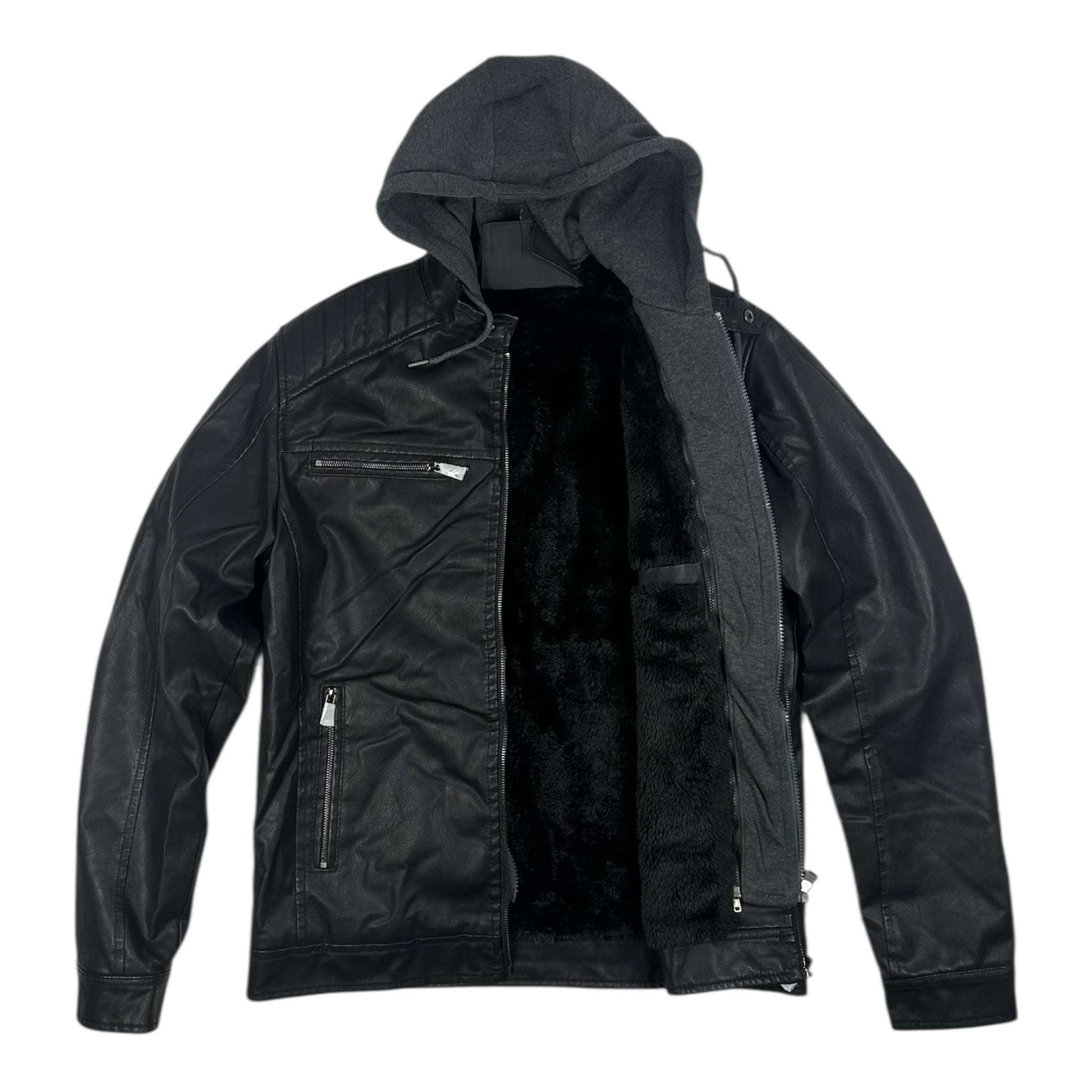 Angel Shopping Δερμάτινο Μπουφάν Μαύρο