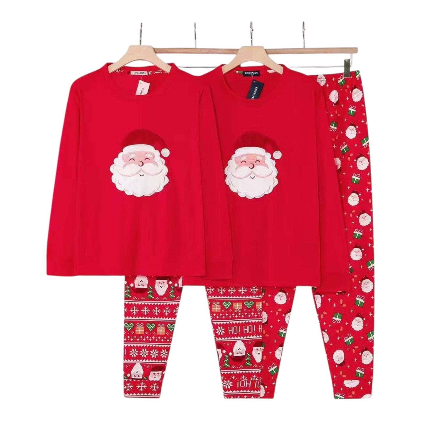 Angel Shopping Χειμερινό Γυναικείο Σετ Πιτζάμας Βαμβακερό κόκκινη
