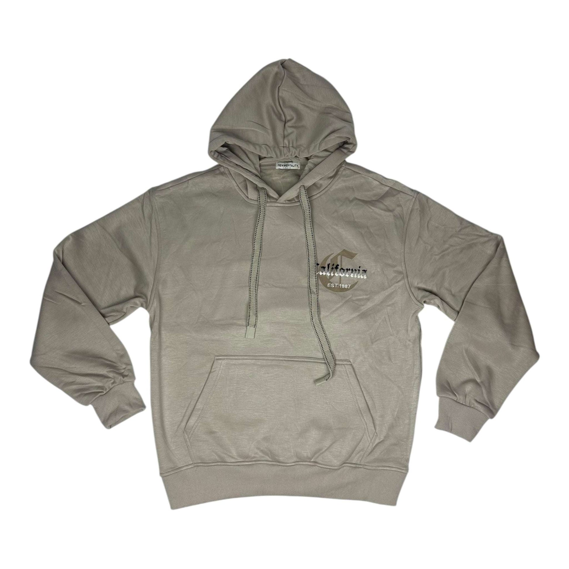 New Mentality Φούτερ με Κουκούλα Γκρί