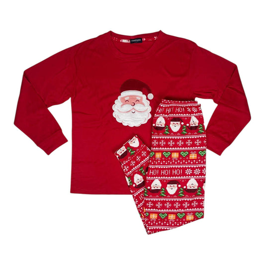 Angel Shopping Χειμερινό Γυναικείο Σετ Πιτζάμας Βαμβακερό κόκκινη