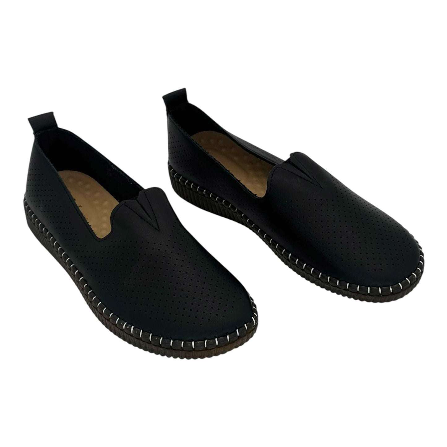 Sportline Γυναικεία Μοκασίνια σε Μαύρο Χρώμα