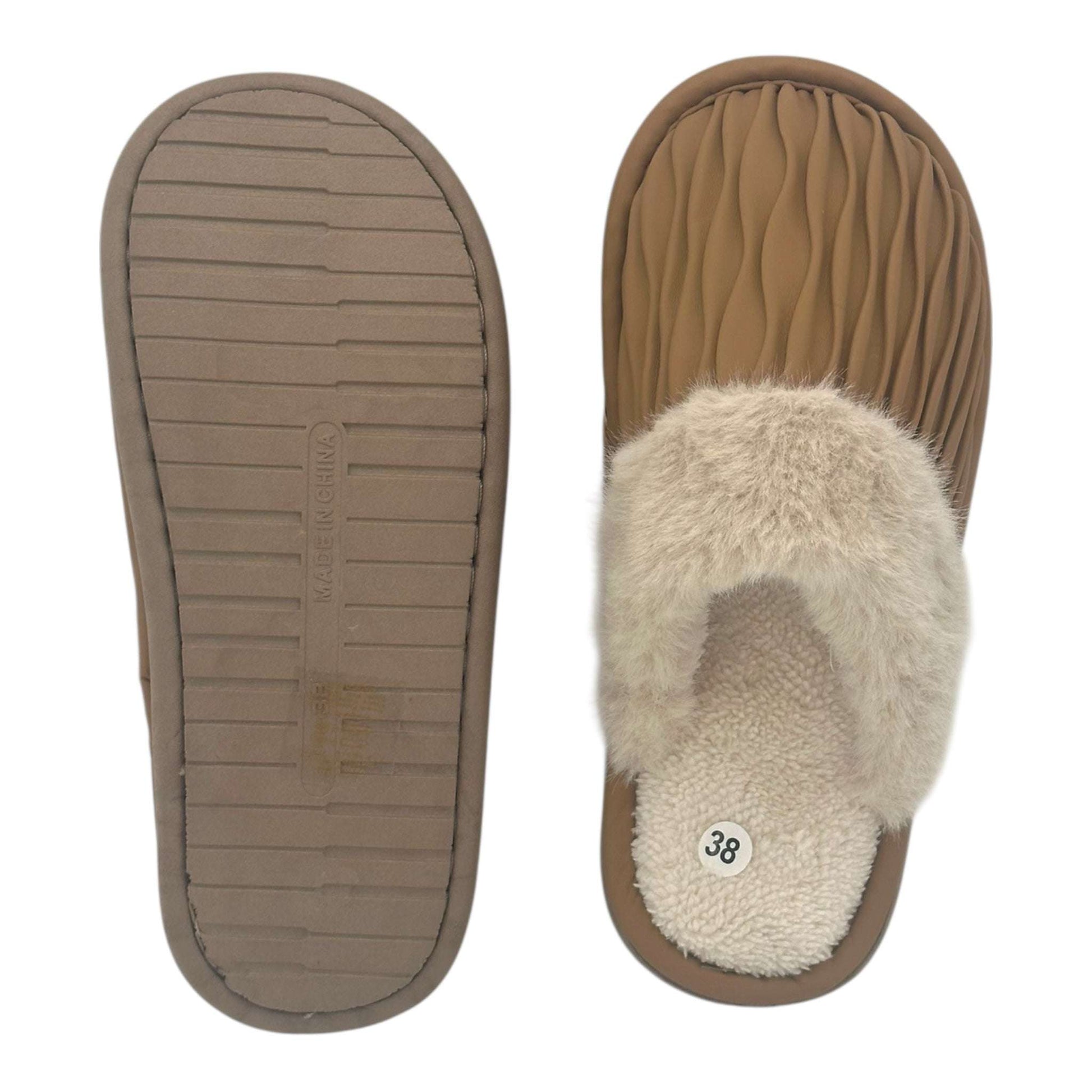 Angel Shopping Γυναικείες Παντόφλες Σπιτιού Καφέ