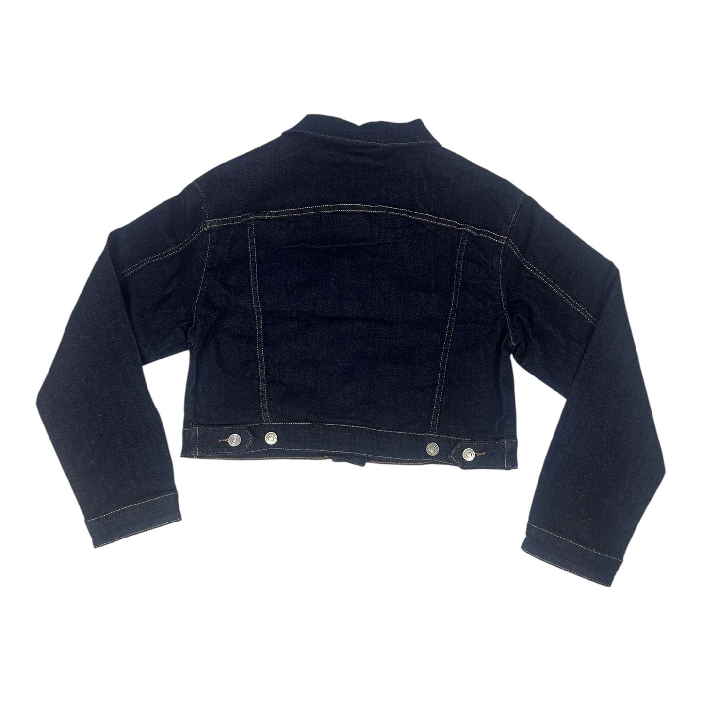 Angel Shopping Κοντό Γυναικείο Τζιν Μπουφάν Μπλε