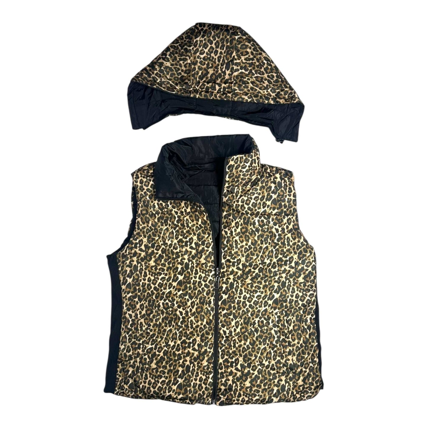 Angel Shopping Γυναικείο Αμάνικο Μπουφάν Διπλής Όψης για Χειμώνα Μαύρο