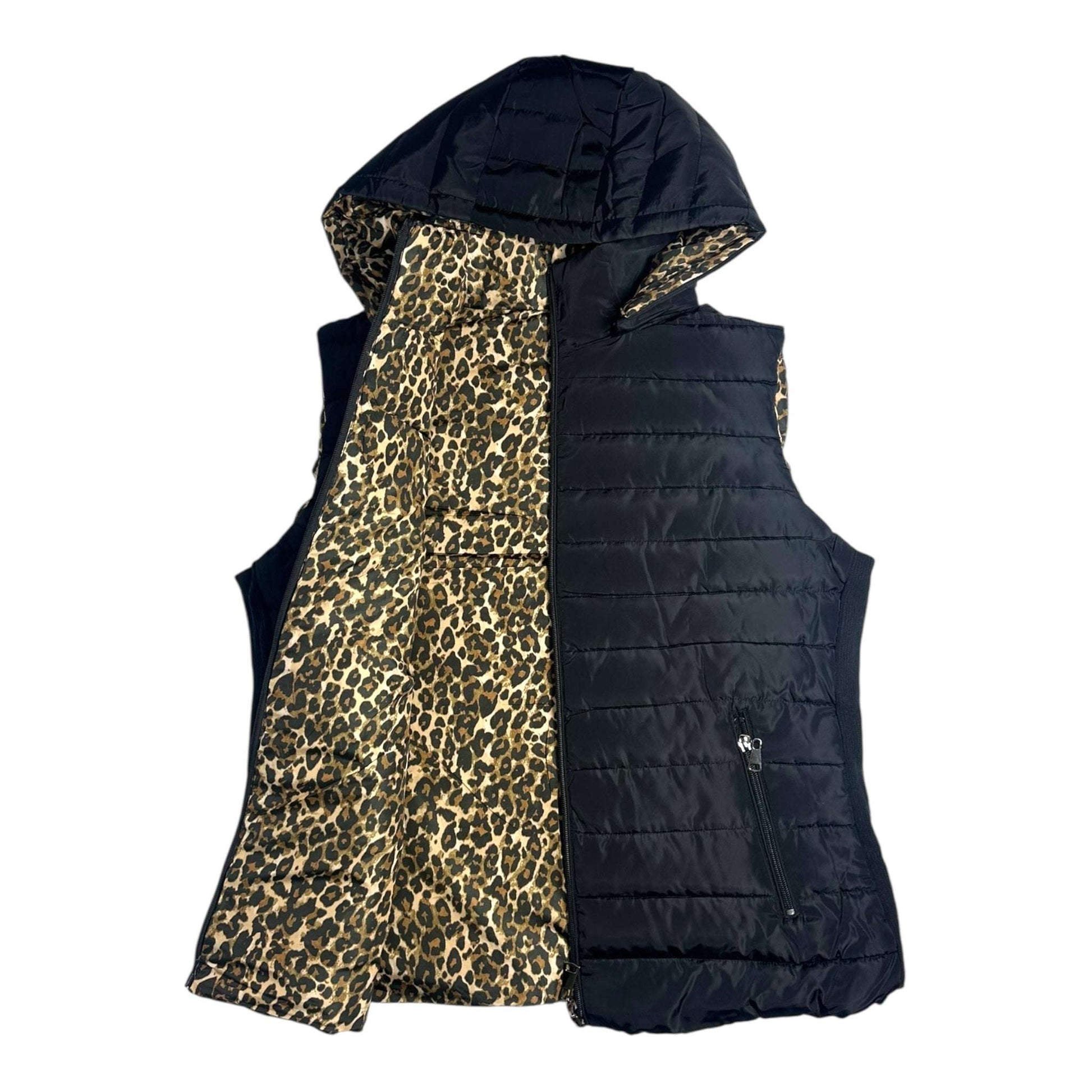 Angel Shopping Γυναικείο Αμάνικο Μπουφάν Διπλής Όψης για Χειμώνα Μαύρο