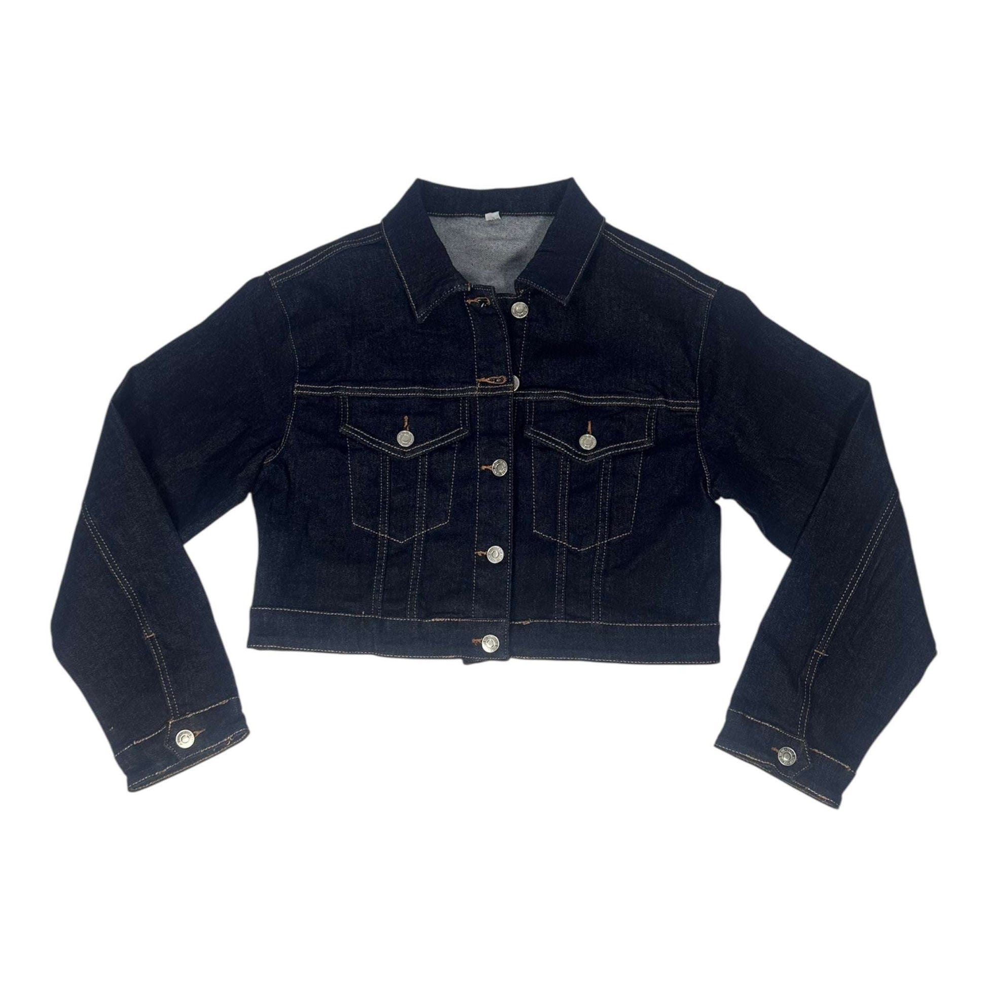 Angel Shopping Κοντό Γυναικείο Τζιν Μπουφάν Μπλε