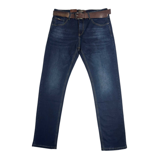 M’SARA Ανδρικό Τζιν Παντελόνι Με Ζώνη Μπλε