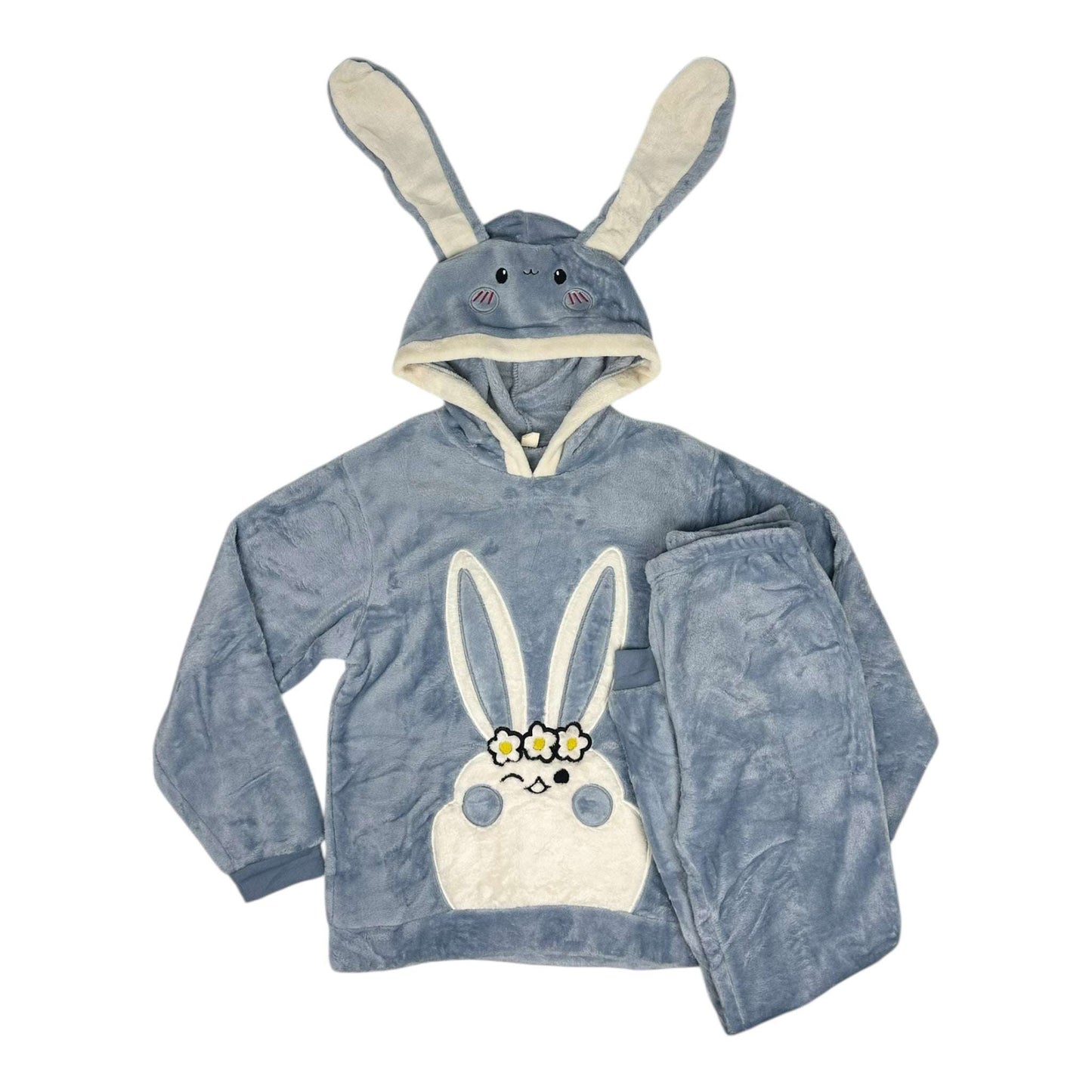 Angel Shopping Χειμερινό Γυναικείο Σετ Πιτζάμας Μπλε