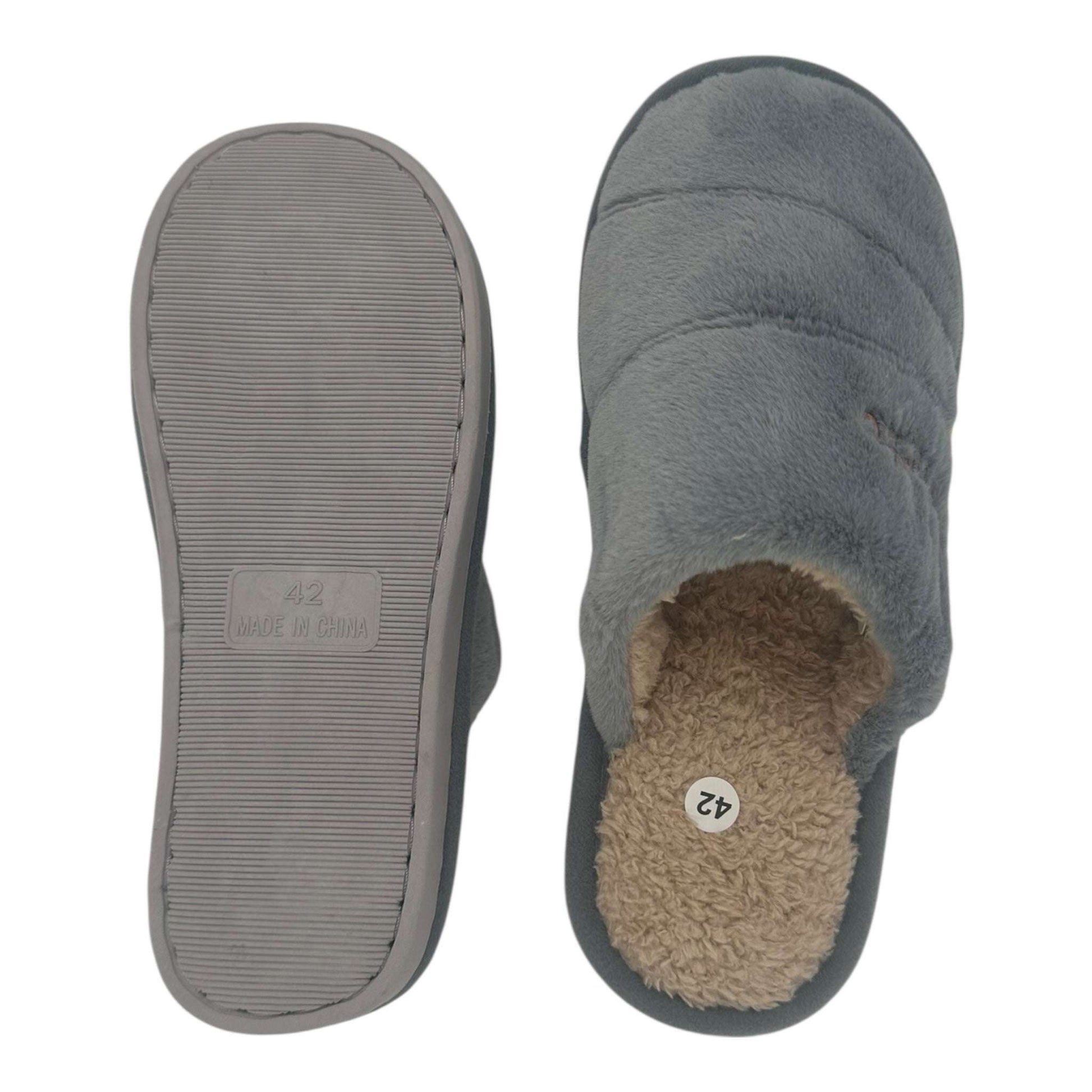 Angel Shopping Ανδρικές Χειμερινές Παντόφλες Γκρί