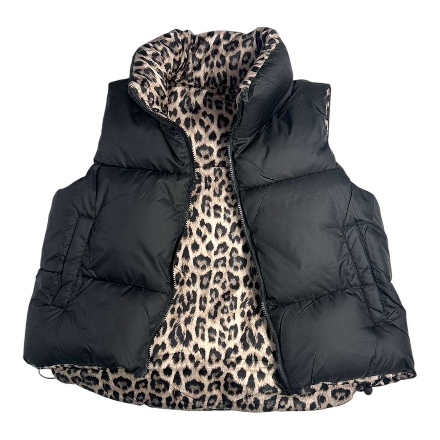 Angel Shopping Γυναικείο Αμάνικο Μπουφάν Διπλής Όψης για Χειμώνα Μαύρο