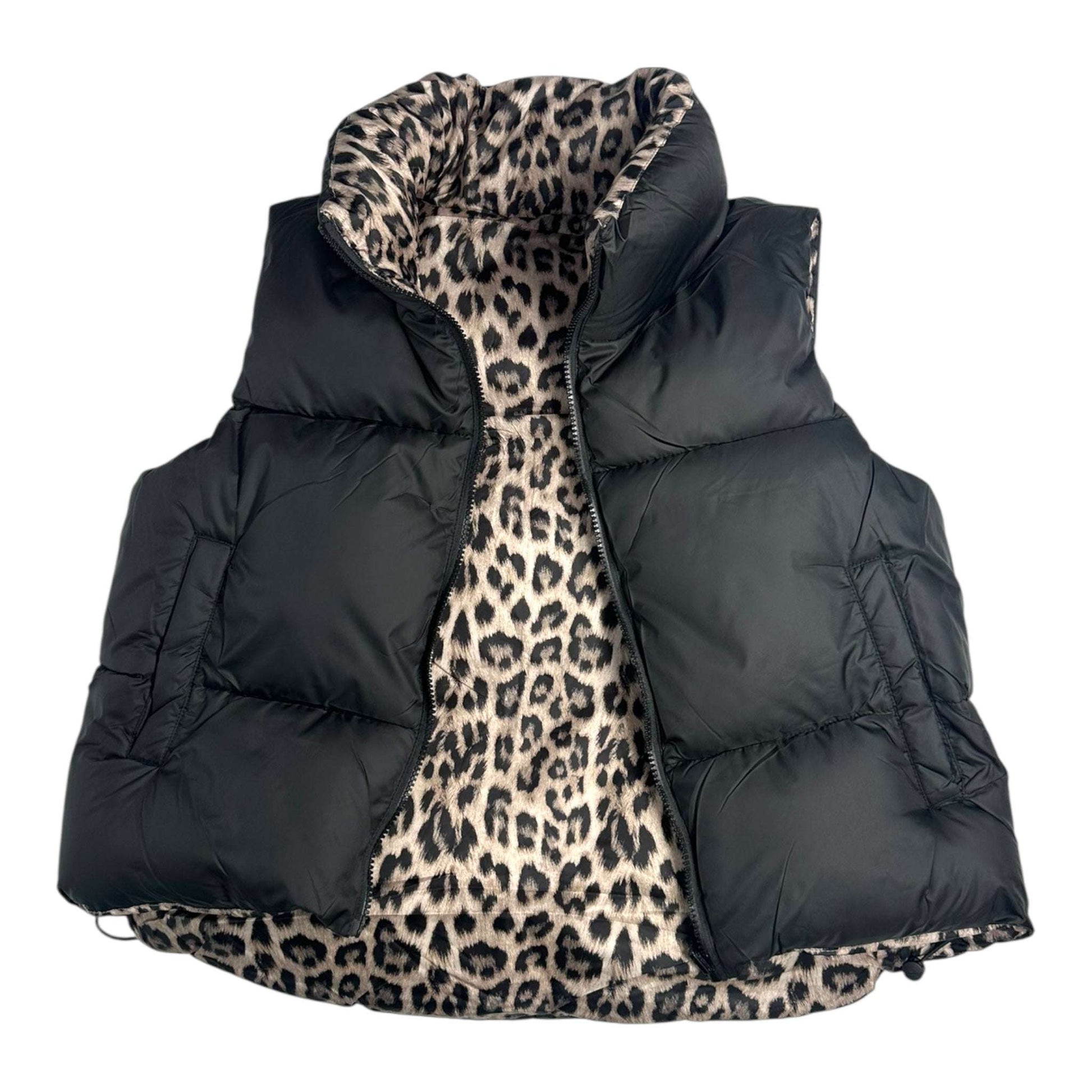 Angel Shopping Γυναικείο Αμάνικο Μπουφάν Διπλής Όψης για Χειμώνα Μαύρο