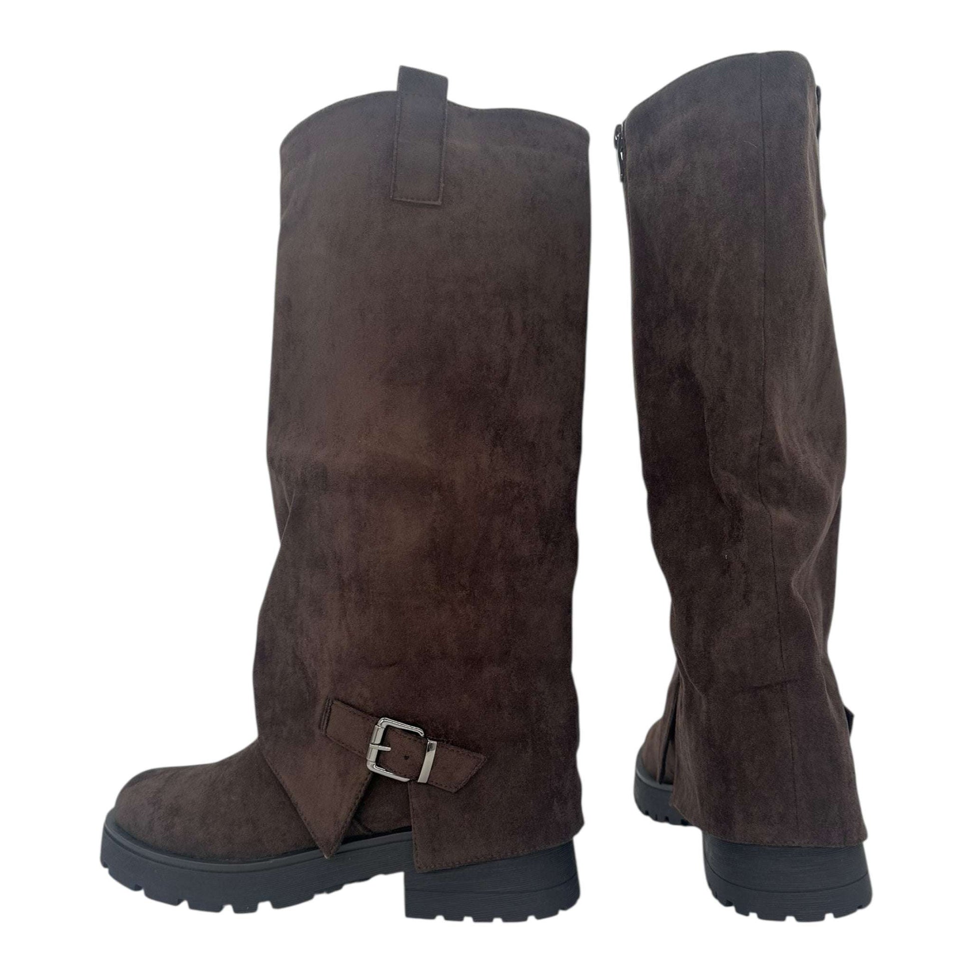 Alta Moda Suede Γυναικείες Μπότες Καφέ