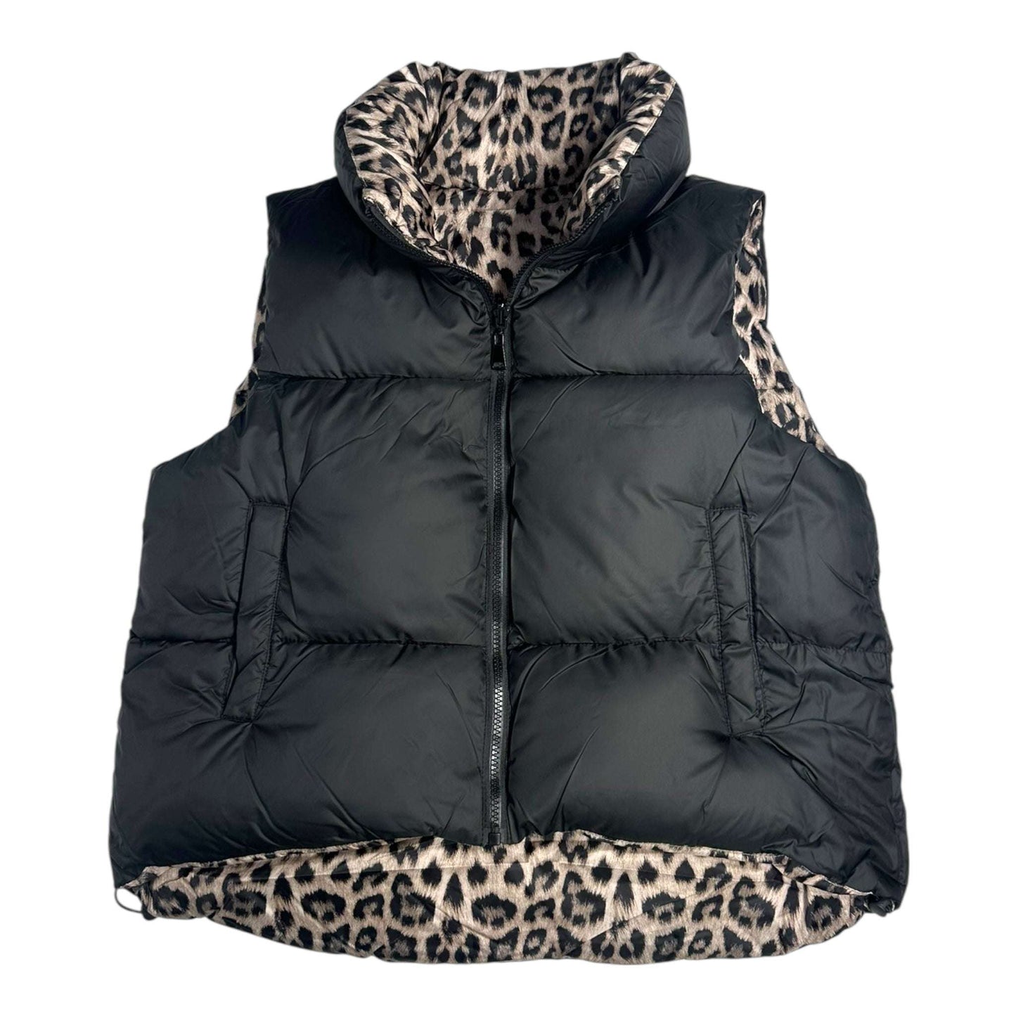 Angel Shopping Γυναικείο Αμάνικο Μπουφάν Διπλής Όψης για Χειμώνα Μαύρο