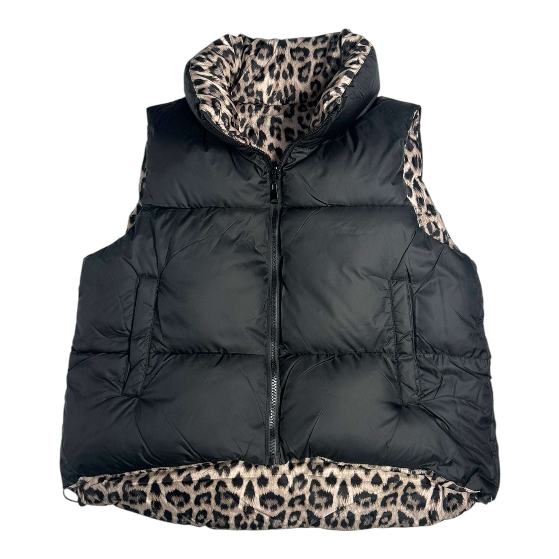 Angel Shopping Γυναικείο Αμάνικο Μπουφάν Διπλής Όψης για Χειμώνα Μαύρο