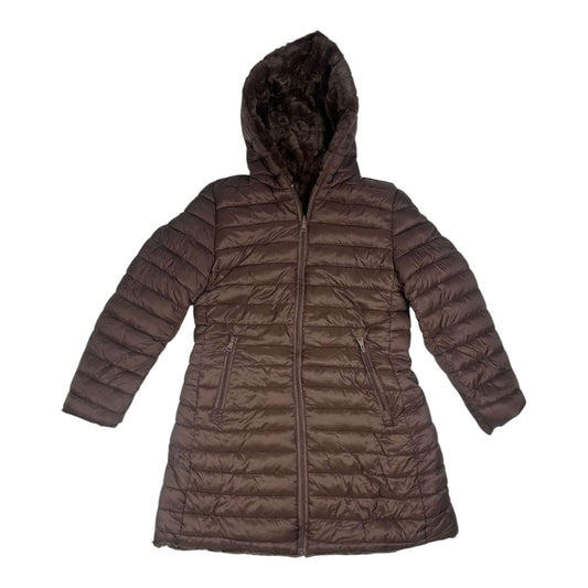 Angel Shopping Γυναικείο Μπουφάν Διπλής Όψης για Χειμώνα Καφέ