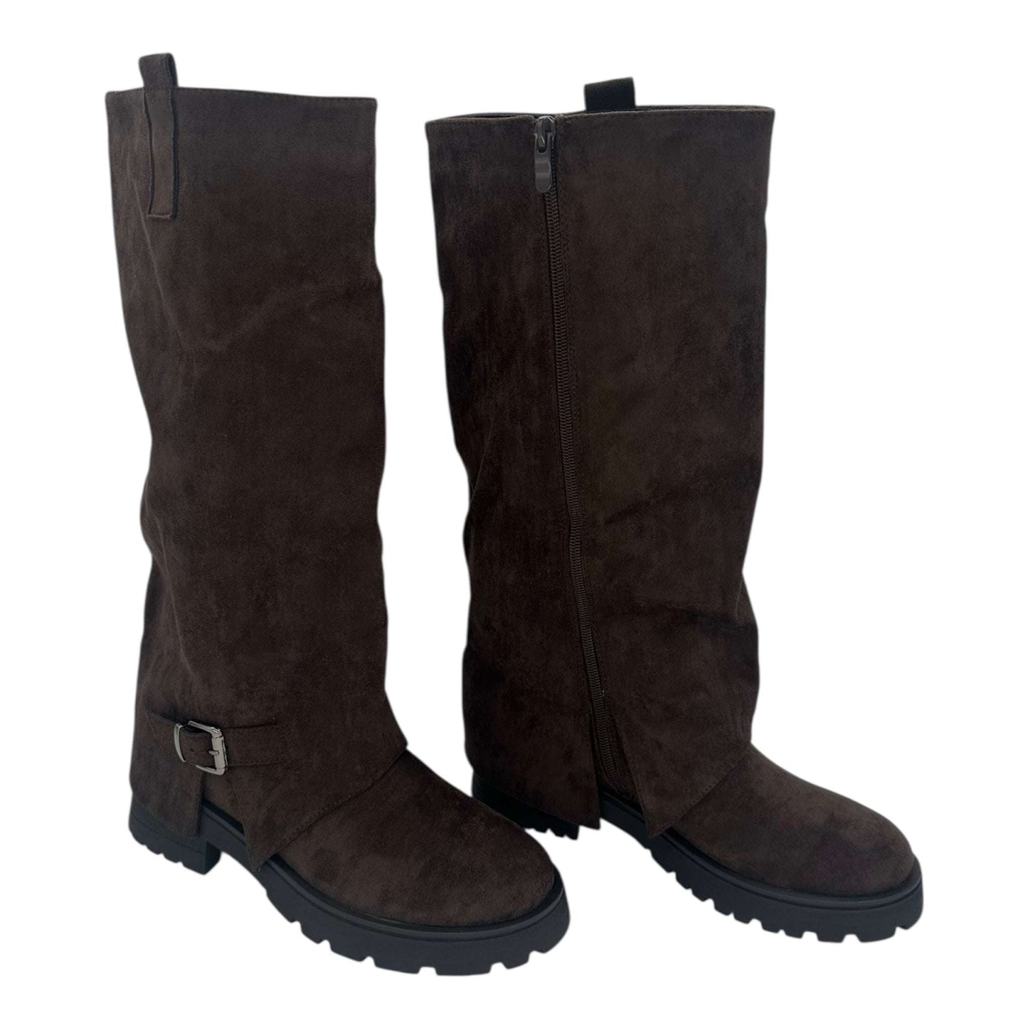 Alta Moda Suede Γυναικείες Μπότες Καφέ