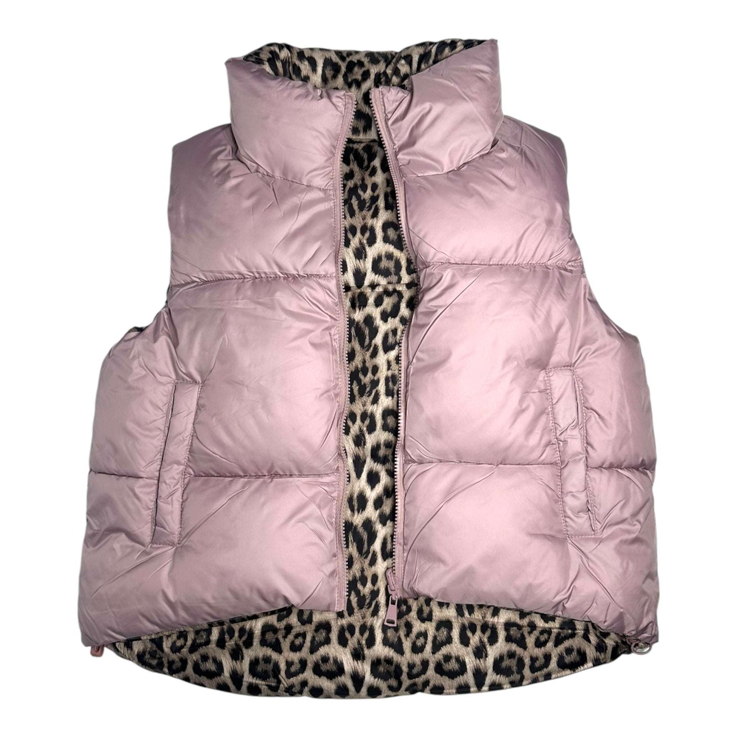 Angel Shopping Γυναικείο Αμάνικο Μπουφάν Διπλής Όψης για Χειμώνα Ροζ