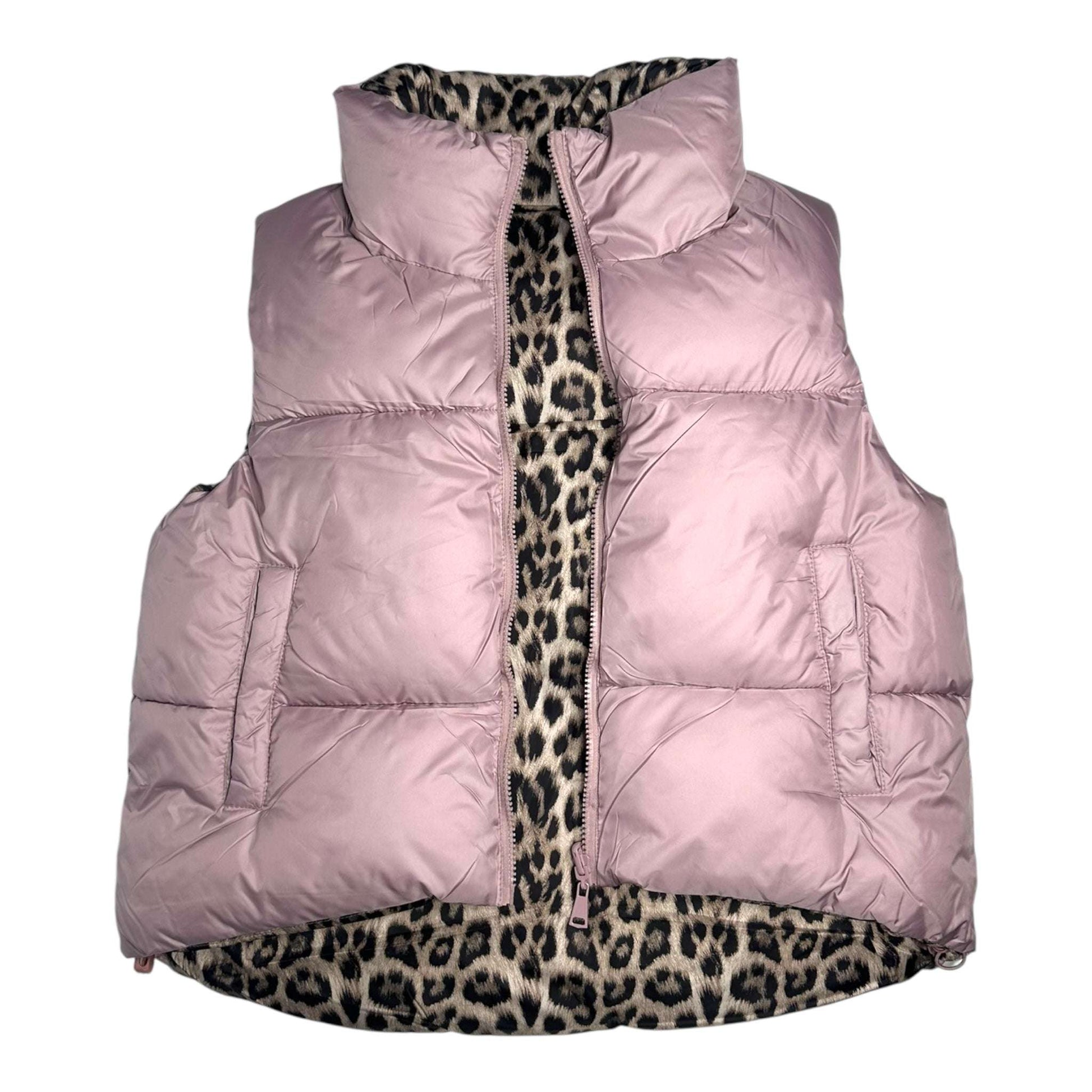 Angel Shopping Γυναικείο Αμάνικο Μπουφάν Διπλής Όψης για Χειμώνα Ροζ