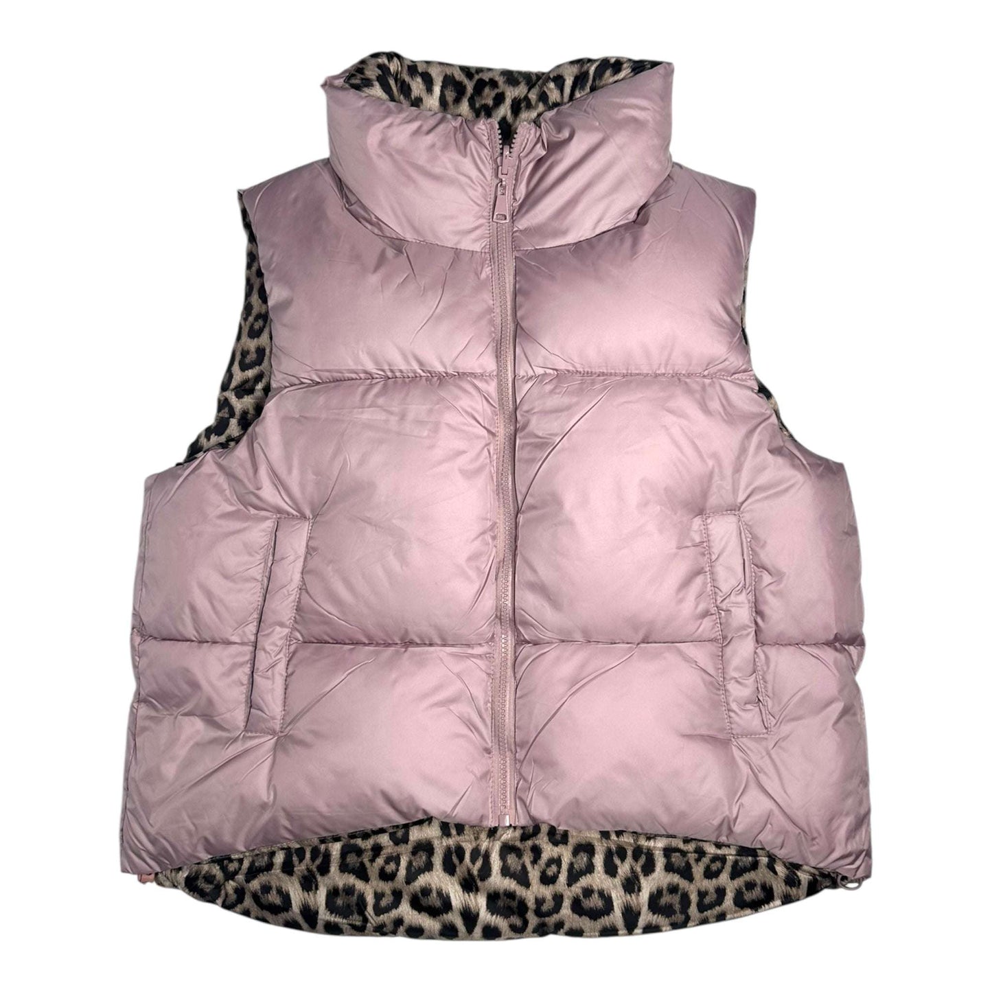 Angel Shopping Γυναικείο Αμάνικο Μπουφάν Διπλής Όψης για Χειμώνα Ροζ