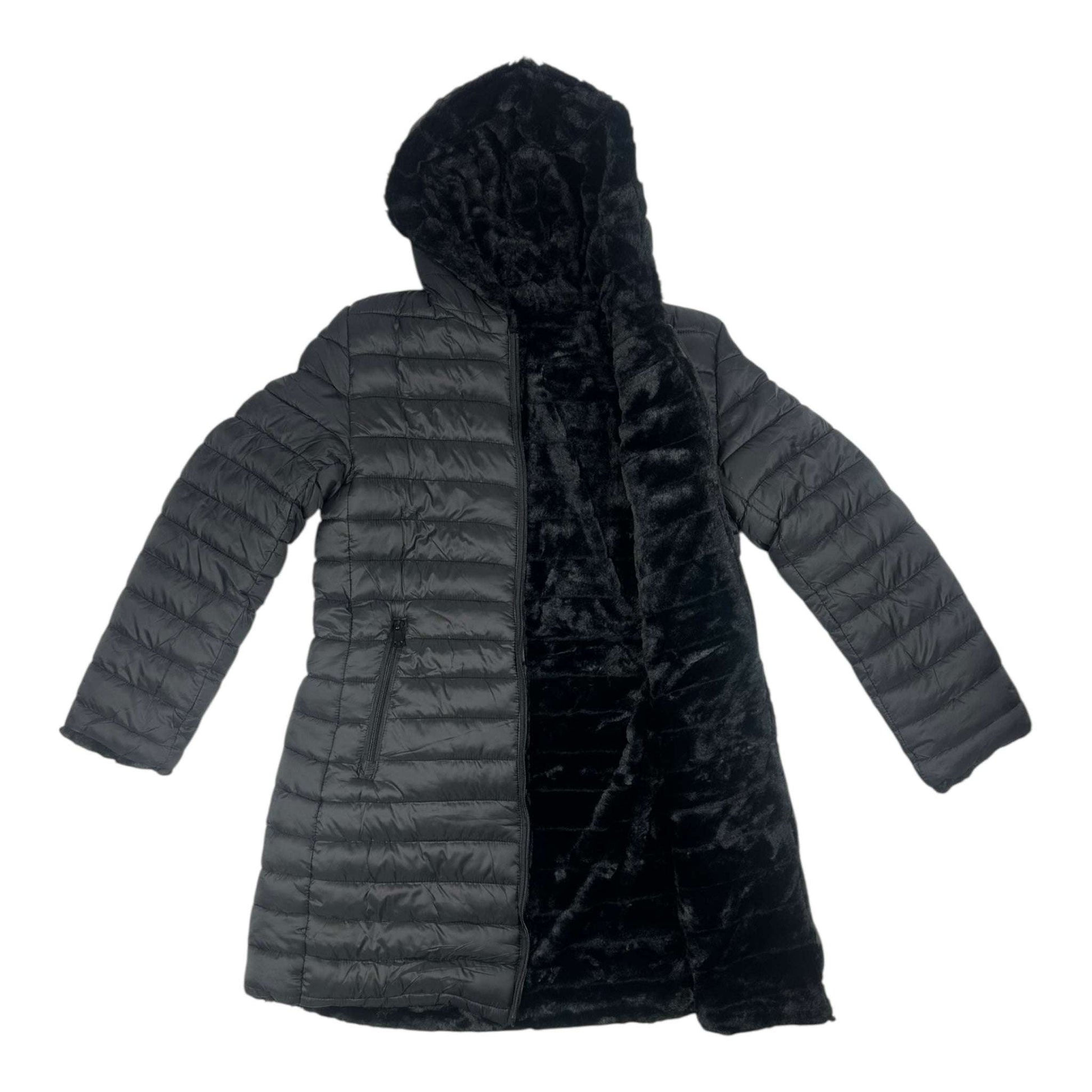 Angel Shopping Γυναικείο Μπουφάν Διπλής Όψης για Χειμώνα Μαύρο