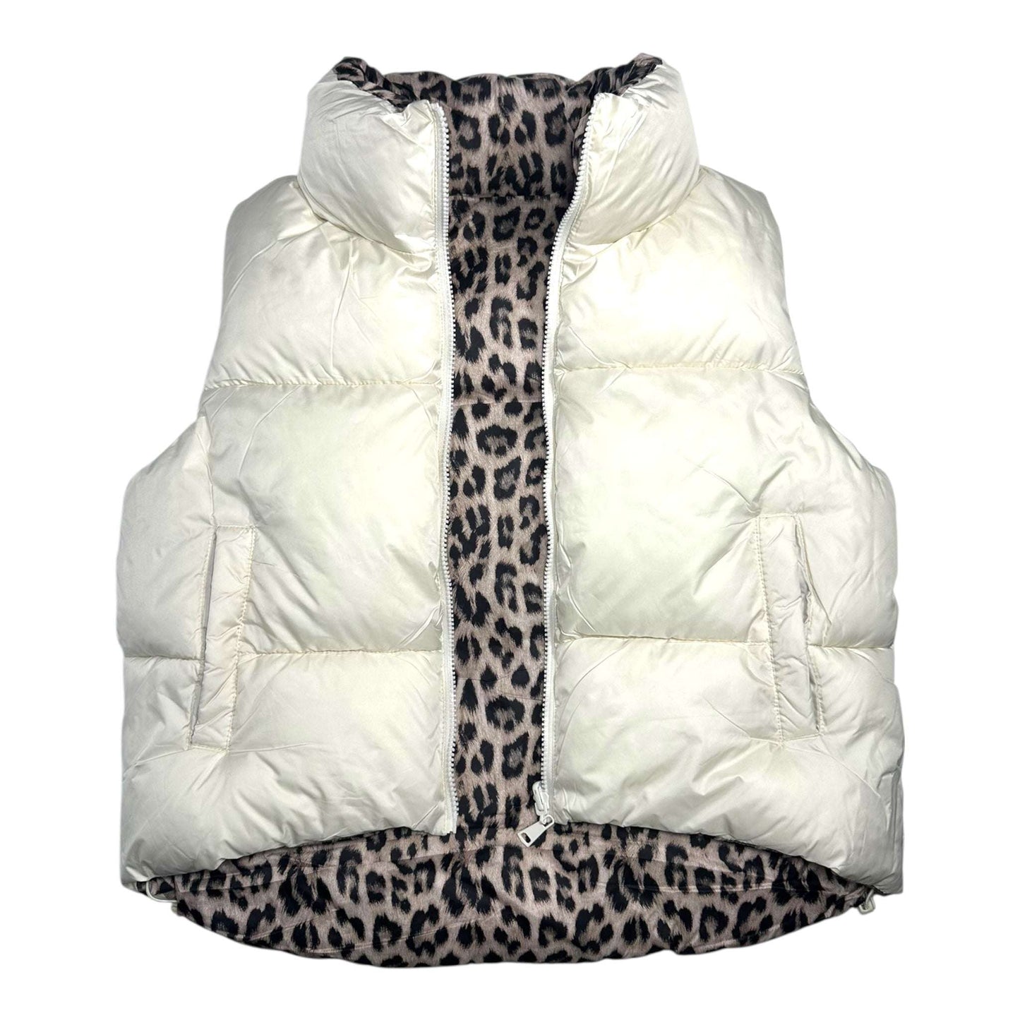 Angel Shopping Γυναικείο Αμάνικο Μπουφάν Διπλής Όψης για Χειμώνα Λευκό