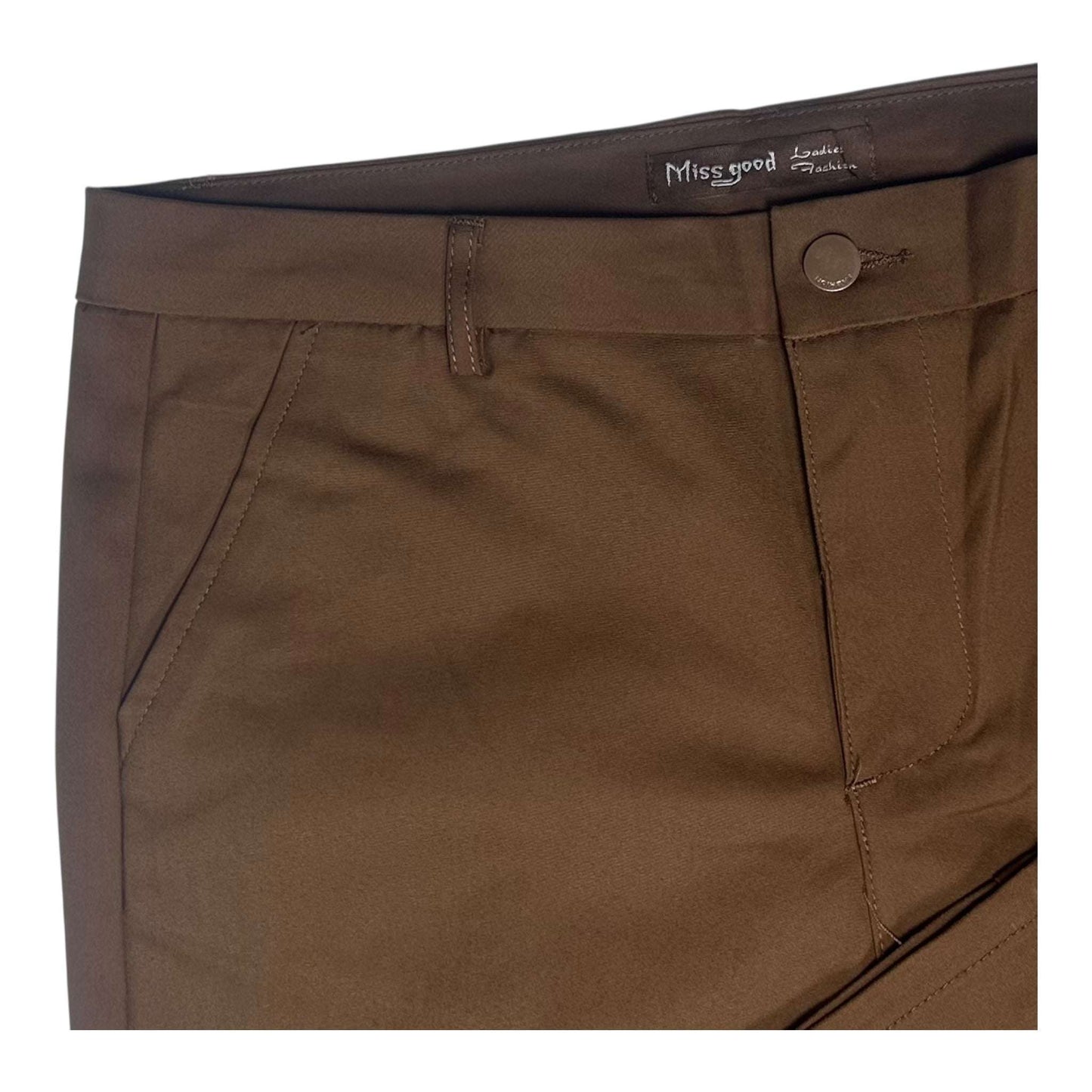 Miss Good Γυναικείο Υφασμάτινο Παντελόνι σε Ίσια Γραμμή Καφέ