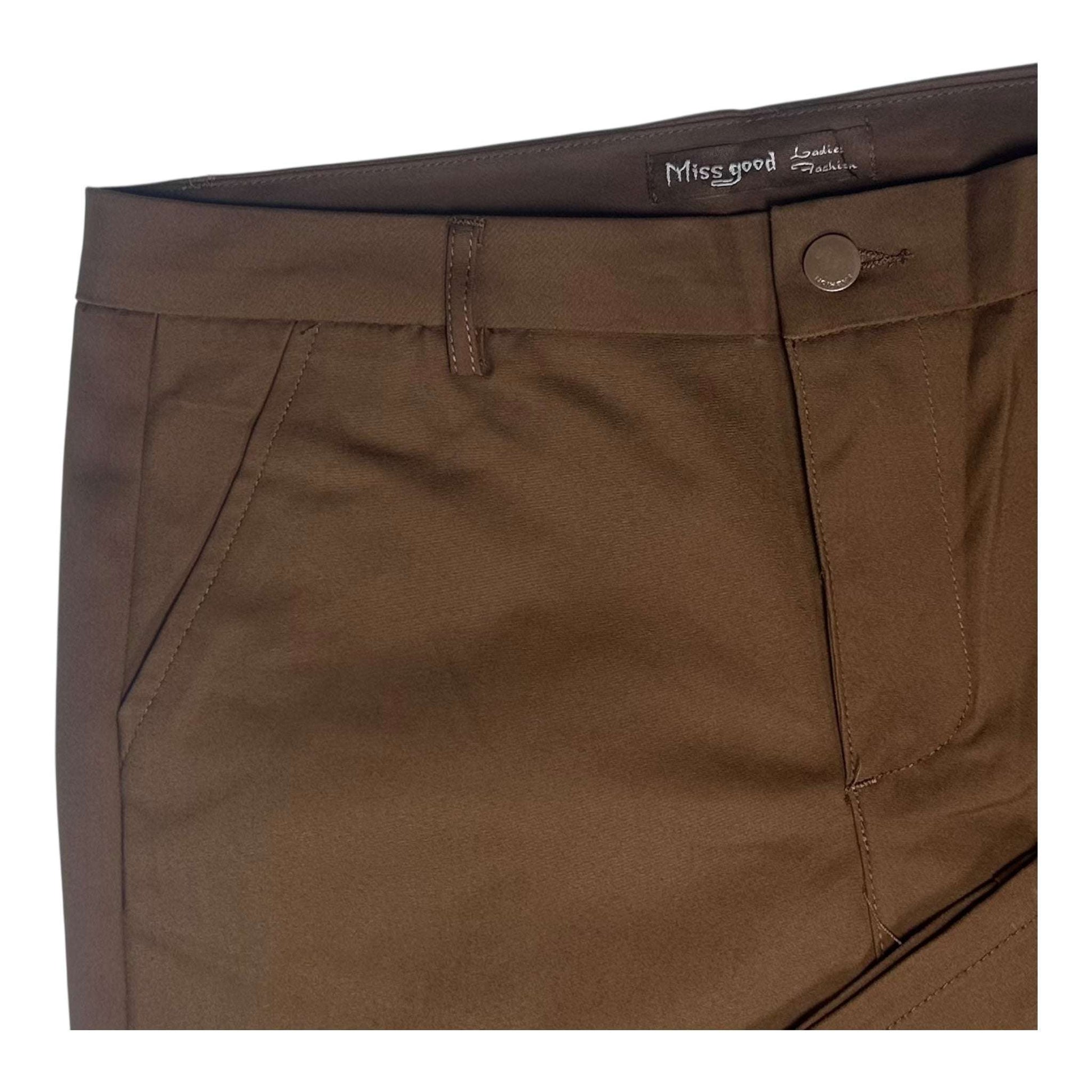 Miss Good Γυναικείο Υφασμάτινο Παντελόνι σε Ίσια Γραμμή Καφέ