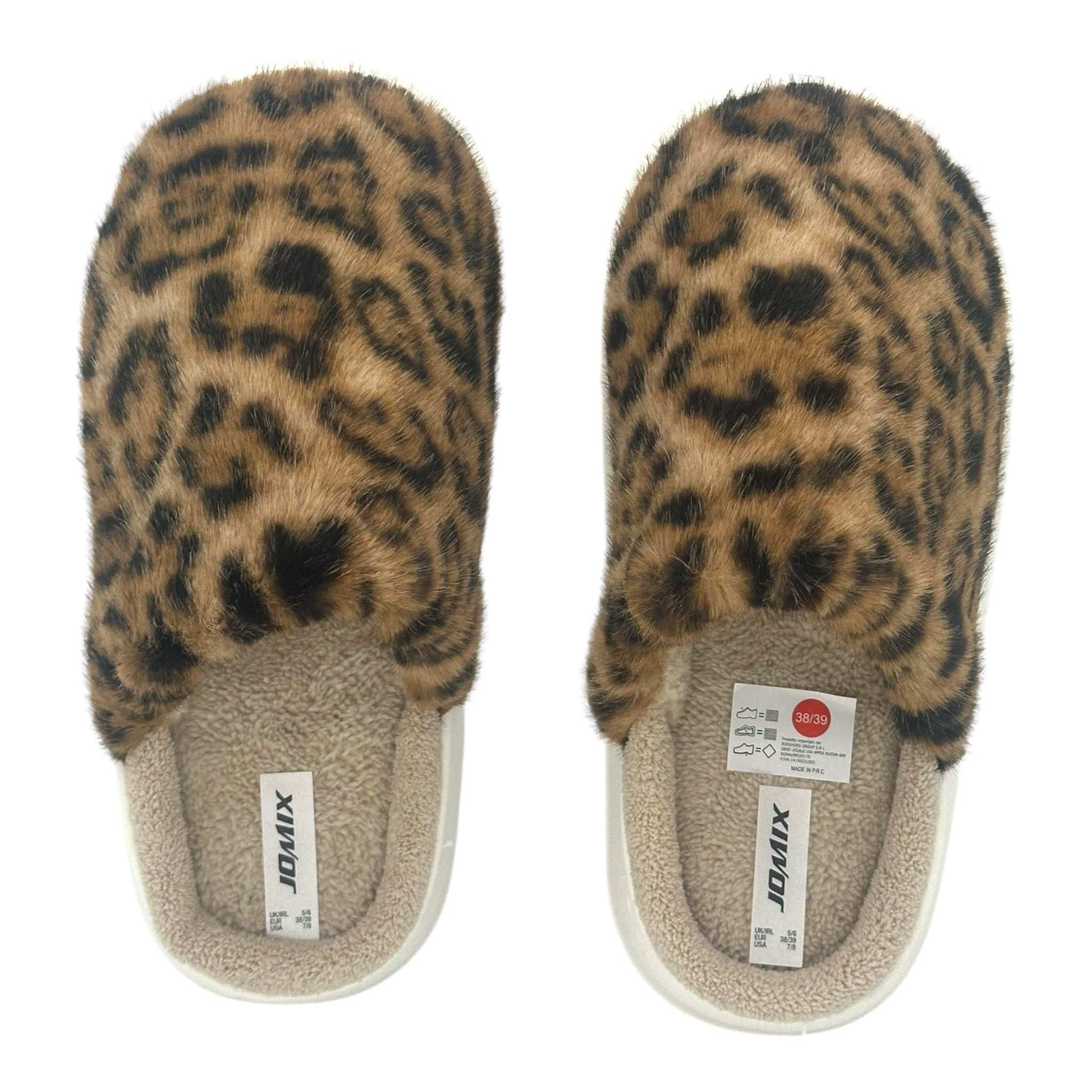 Jomix Χειμερινές Γυναικείες Παντόφλες με Γούνα Καφέ