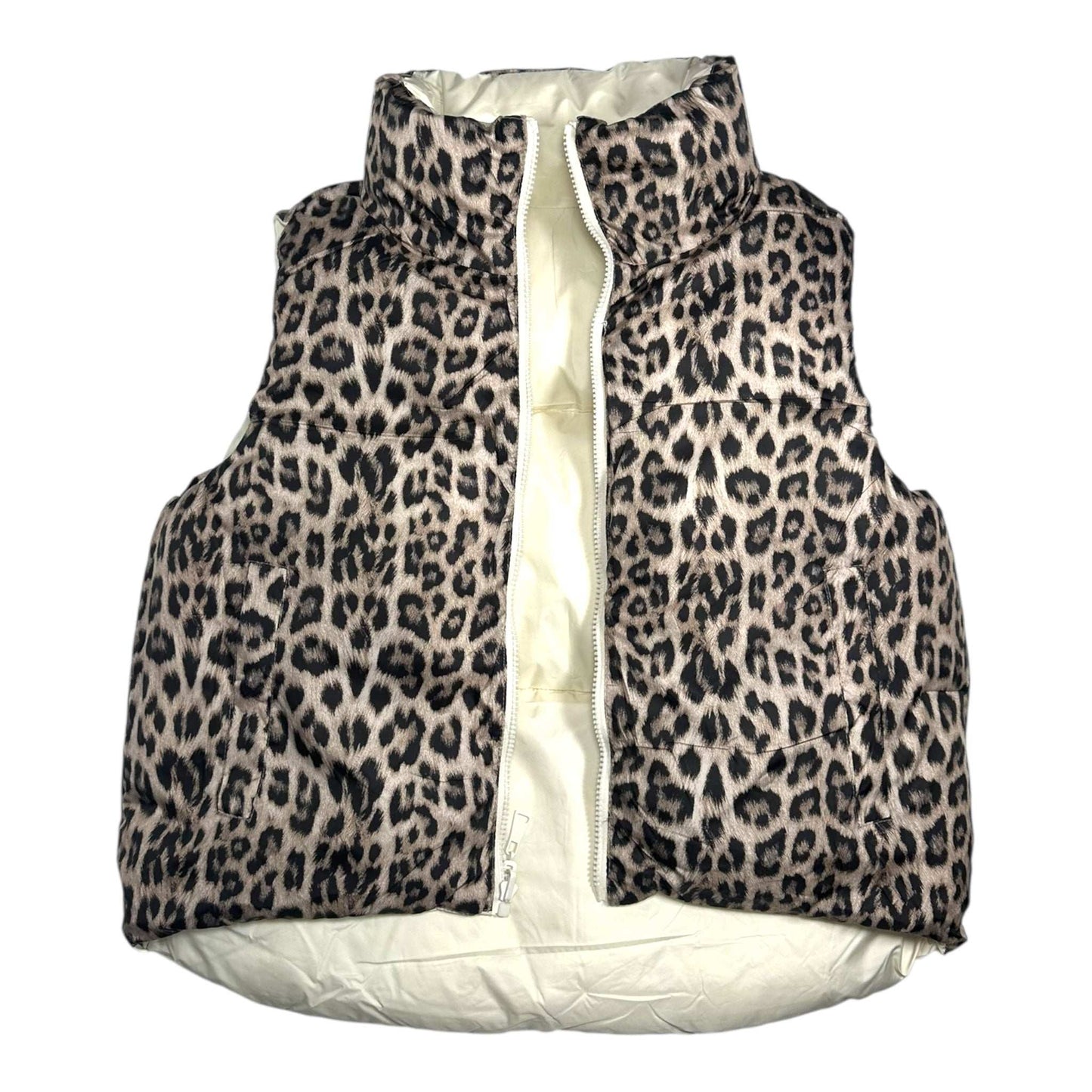 Angel Shopping Γυναικείο Αμάνικο Μπουφάν Διπλής Όψης για Χειμώνα Λευκό