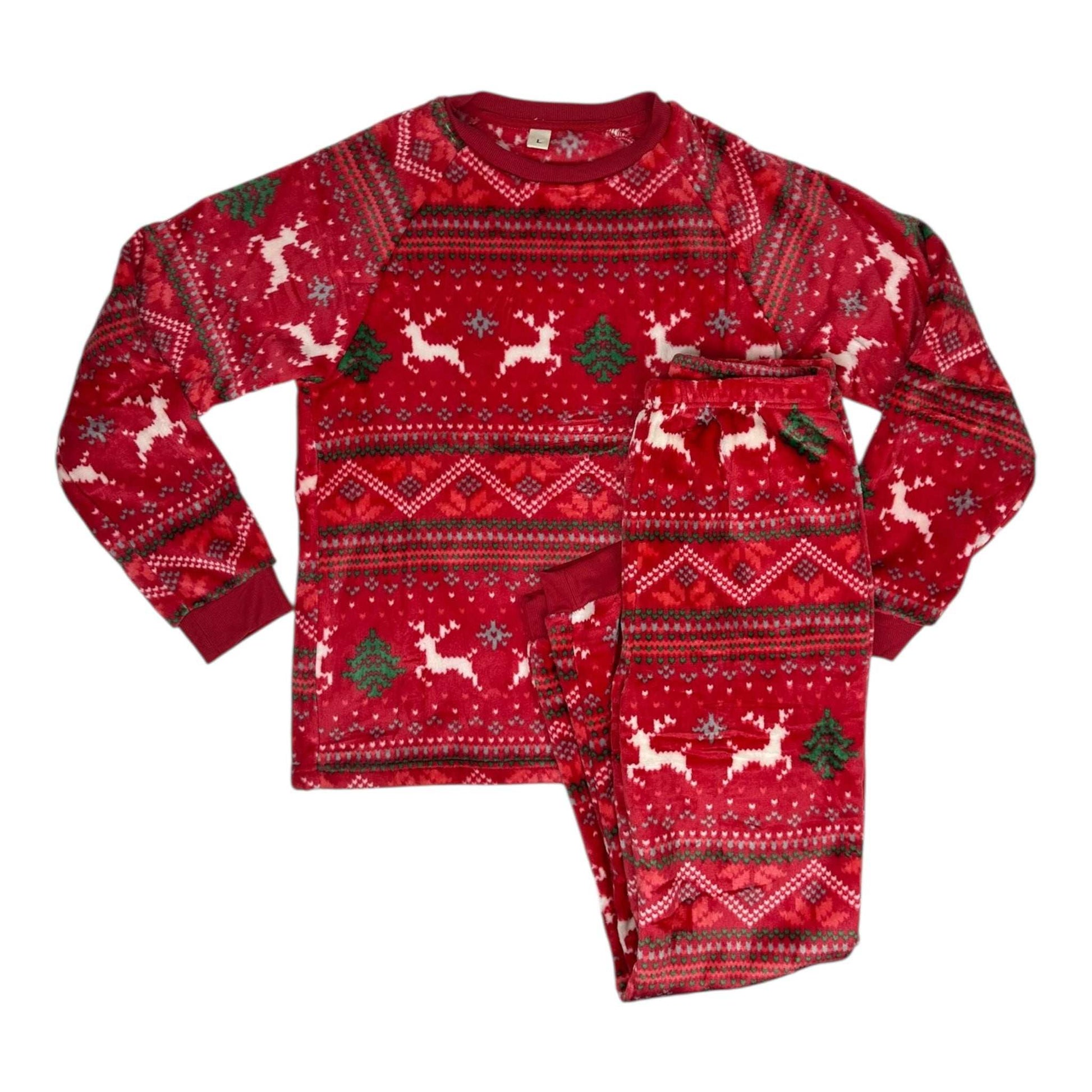 Angel Shopping Χειμερινό Γυναικείο Σετ Πιτζάμας Κόκκινο