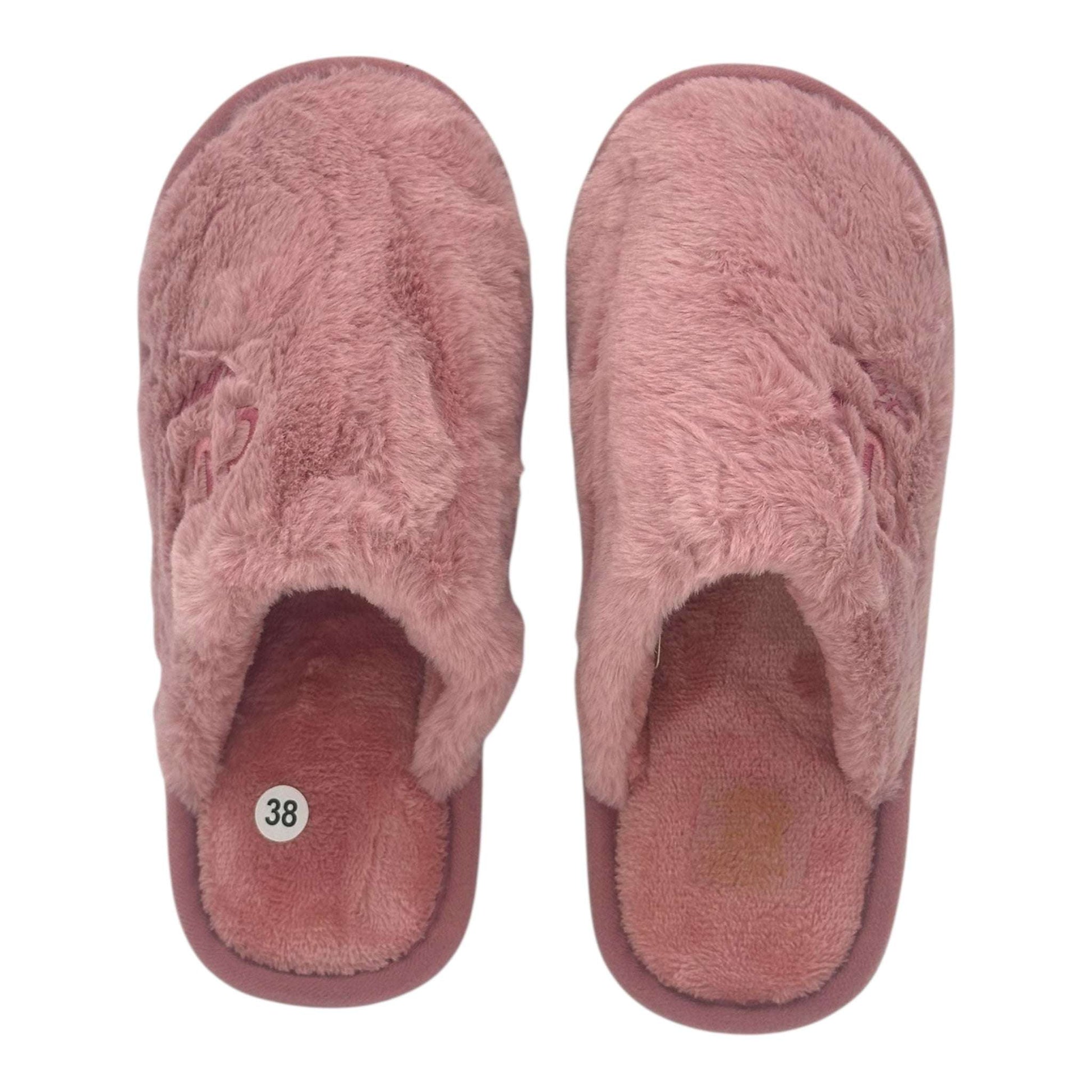 Angel Shopping Χειμερινές Γυναικείες Παντόφλες Ροζ