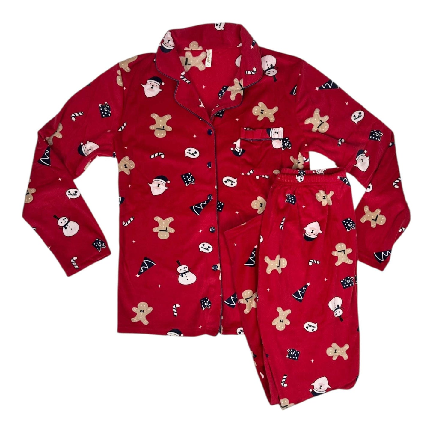 Angel Shopping Χειμερινό Γυναικείο Σετ Πιτζάμας Βαμβακερό Κόκκινο
