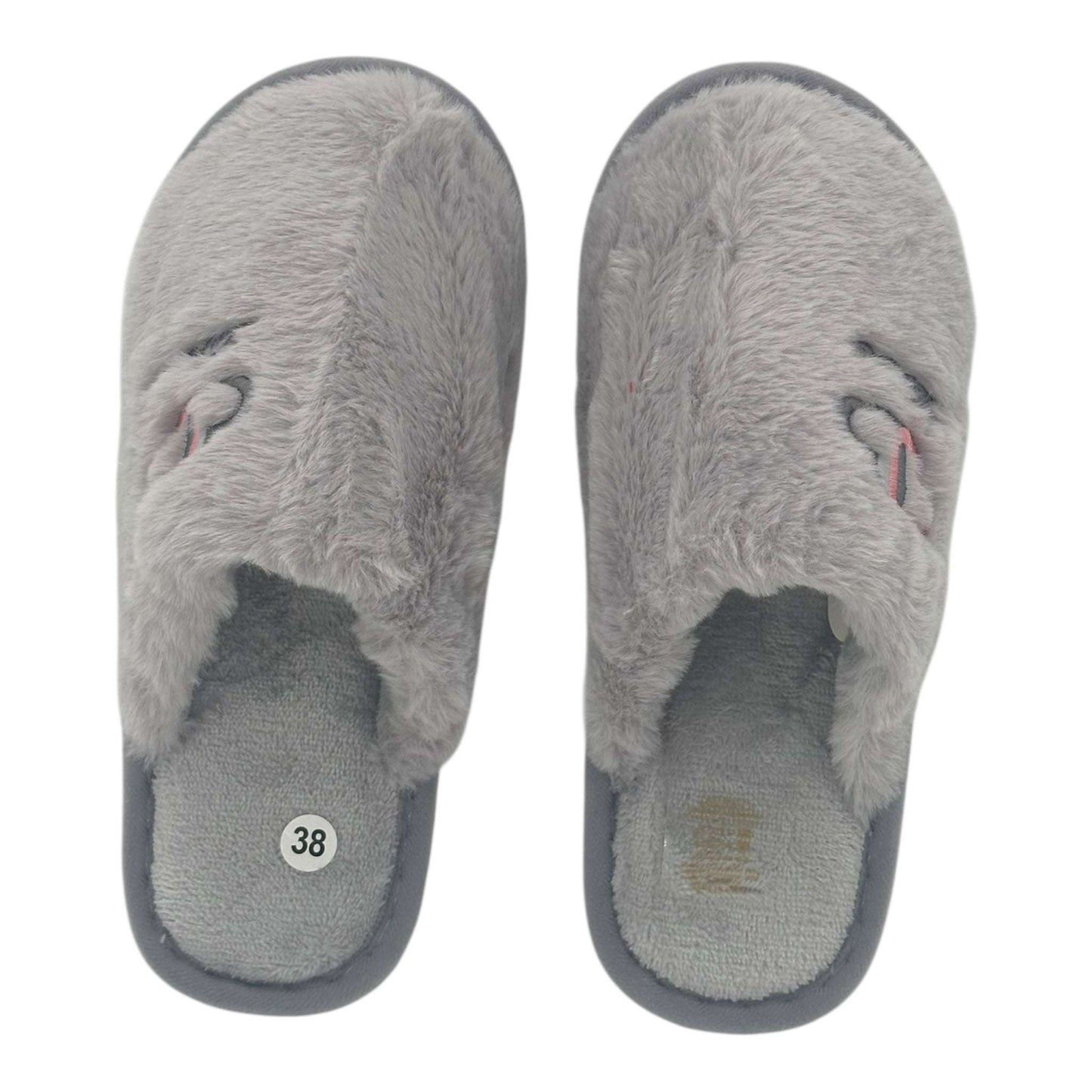 Angel Shopping Χειμερινές Γυναικείες Παντόφλες Γκρί