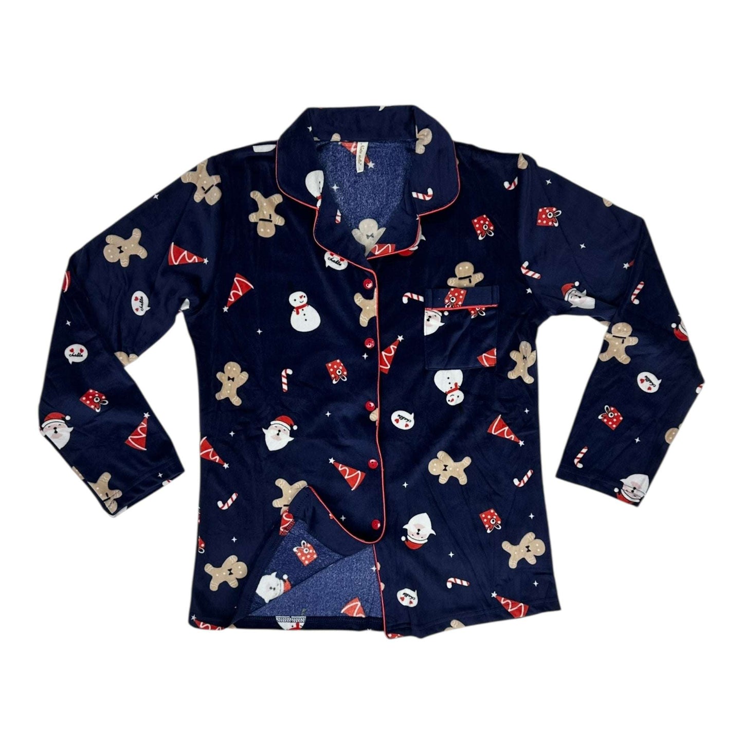 Angel Shopping Χειμερινό Γυναικείο Σετ Πιτζάμας Βαμβακερό Μπλε