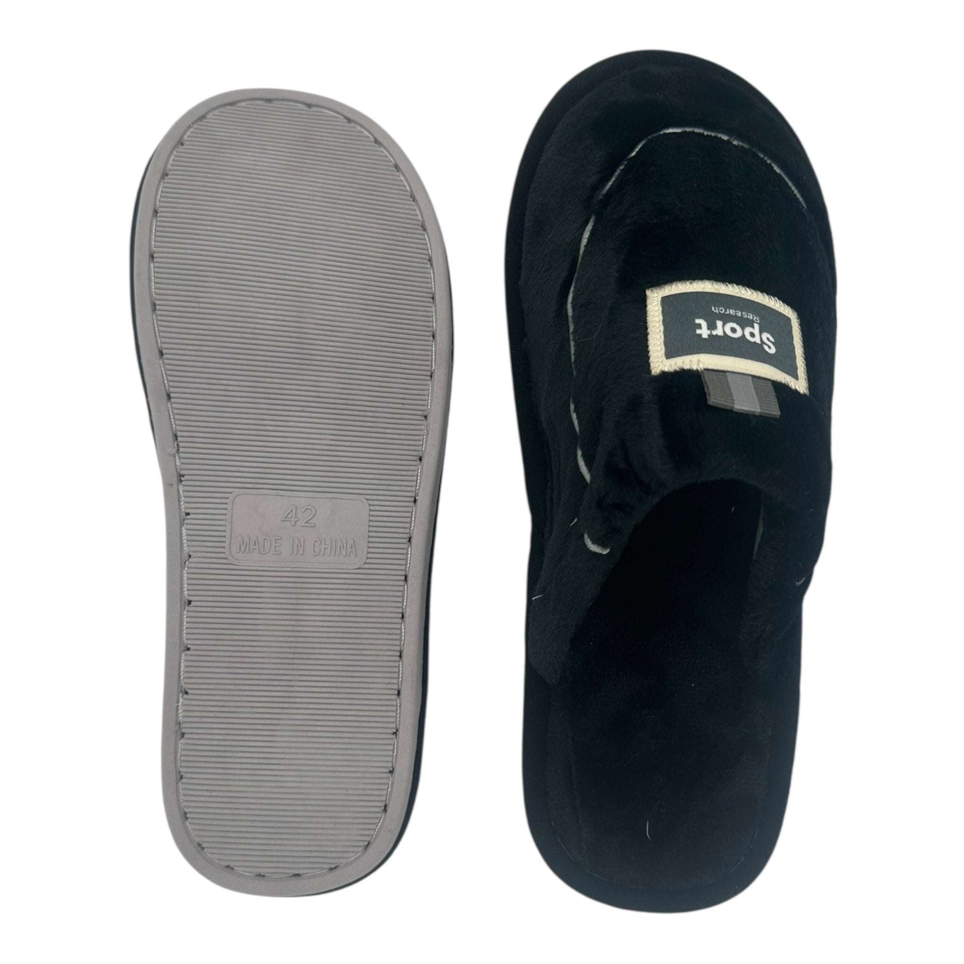 Angel Shopping Χειμερινές Ανδρικές Παντόφλες με Γούνα Μαύρες