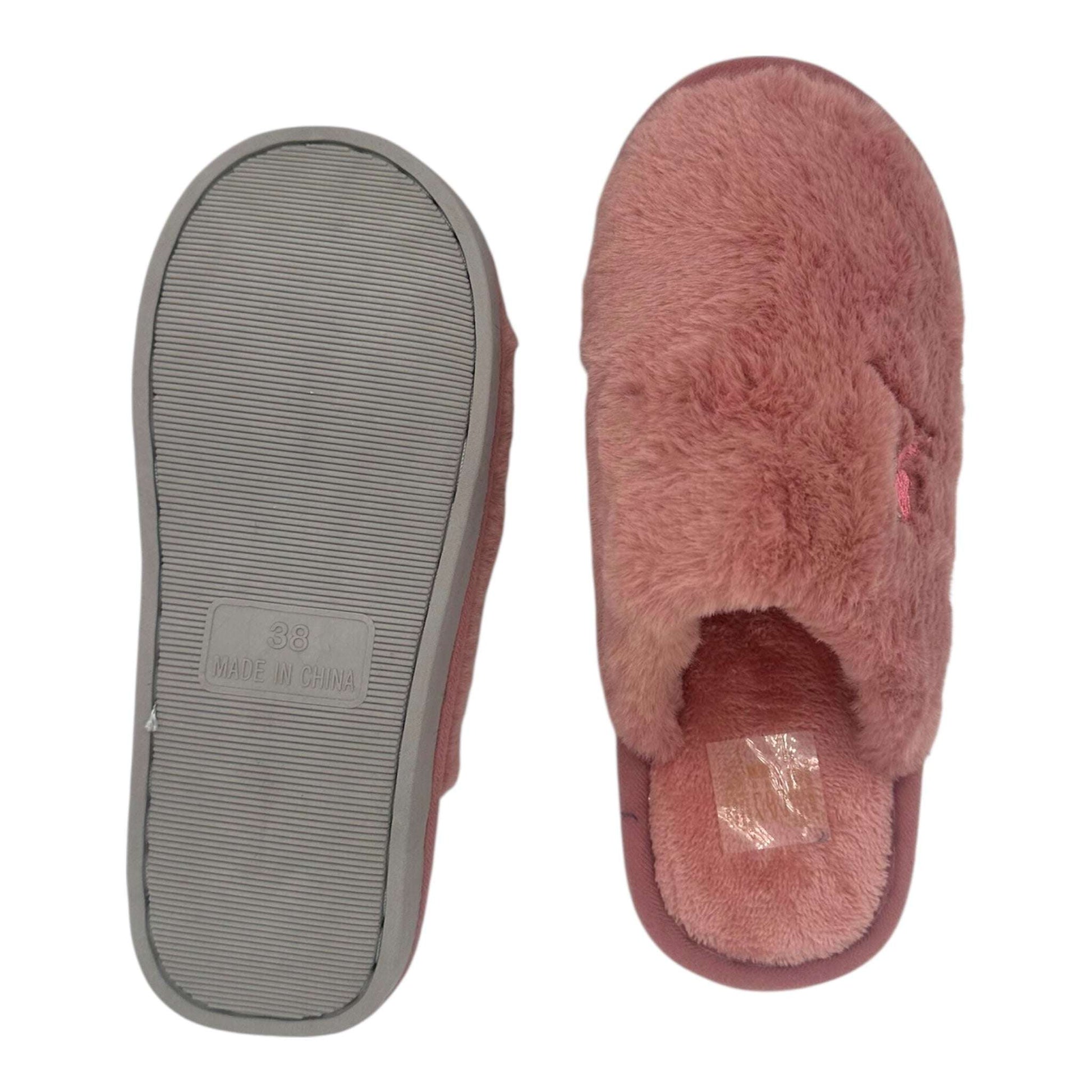 Angel Shopping Χειμερινές Γυναικείες Παντόφλες Ροζ