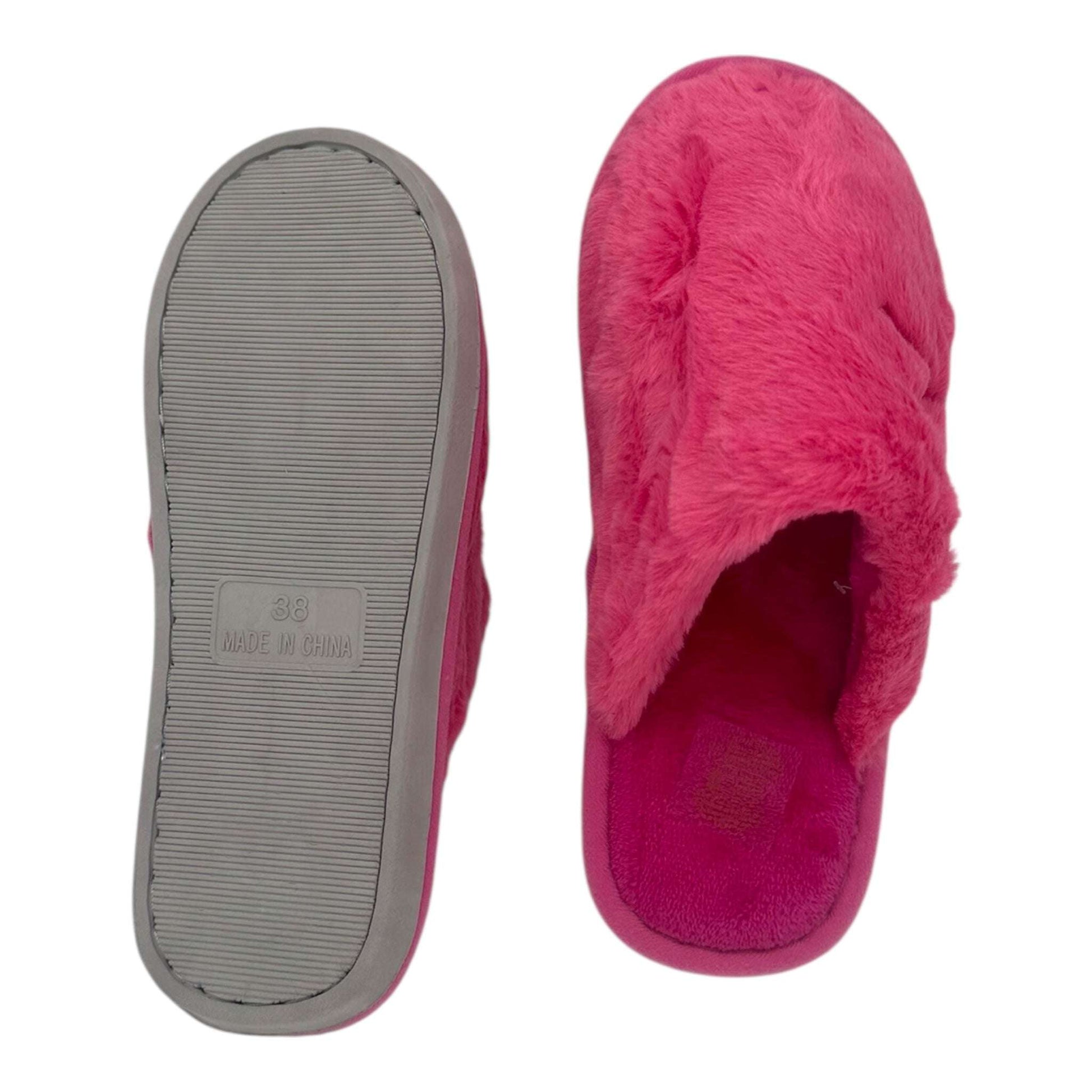 Angel Shopping Χειμερινές Γυναικείες Παντόφλες Ροζ