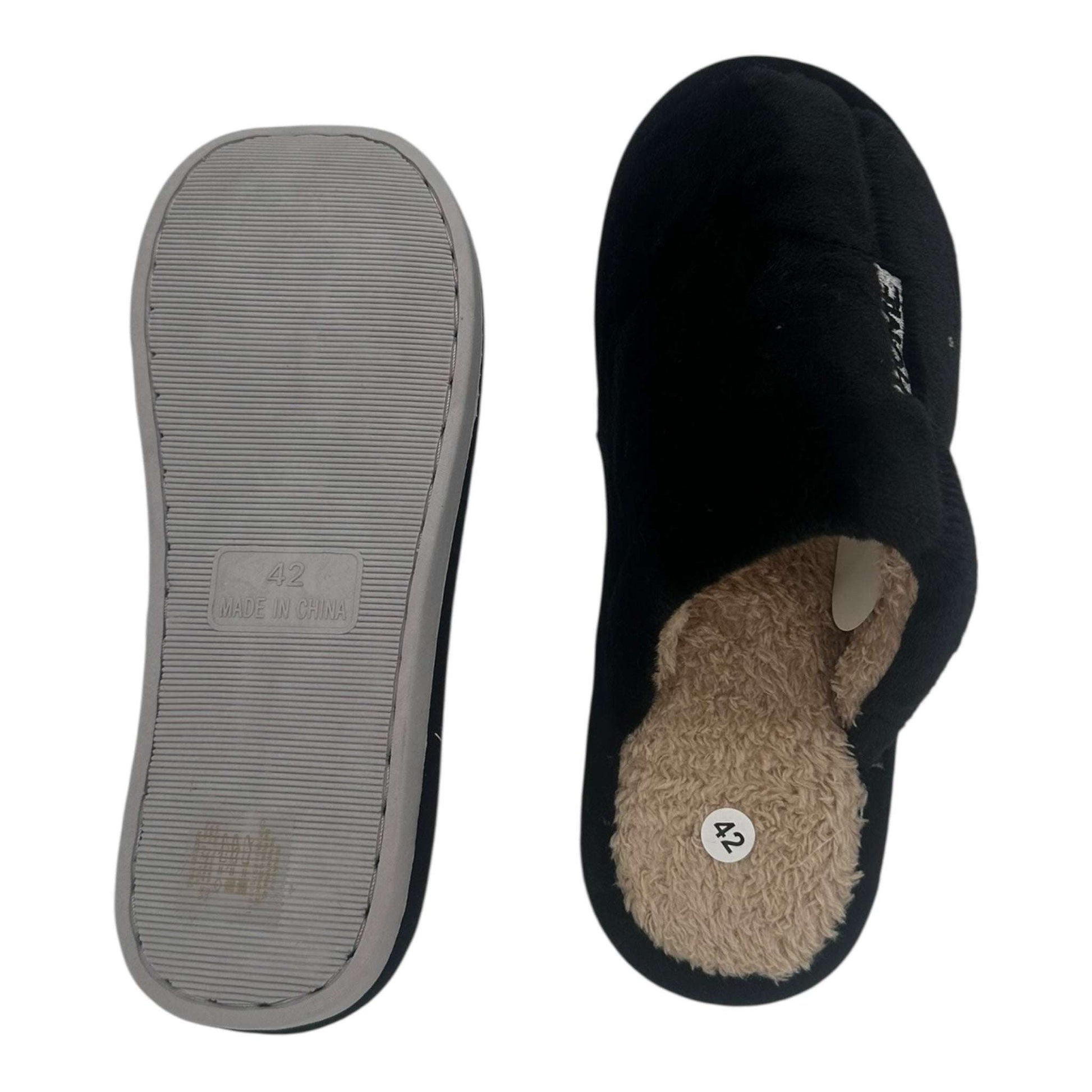 Angel Shopping Χειμερινές Ανδρικές Παντόφλες Μαύρες