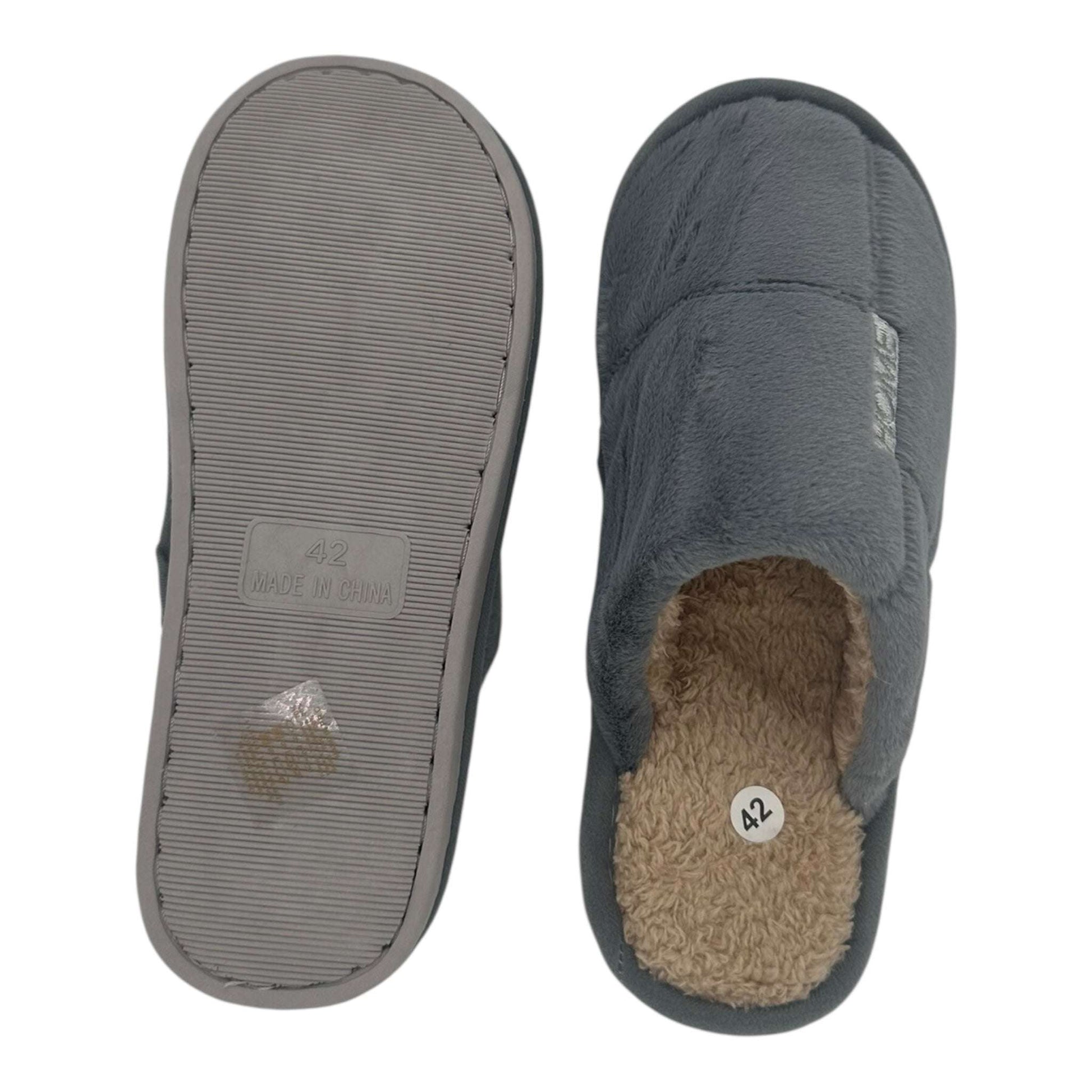 Angel Shopping Χειμερινές Ανδρικές Παντόφλες Γκρι