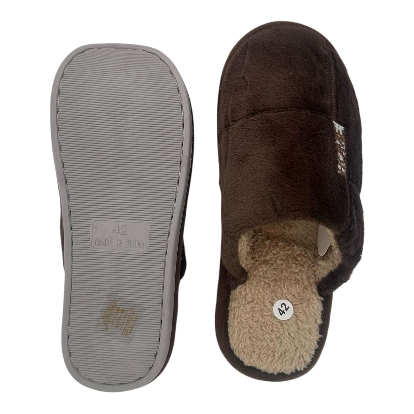 Angel Shopping Χειμερινές Ανδρικές Παντόφλες Καφέ