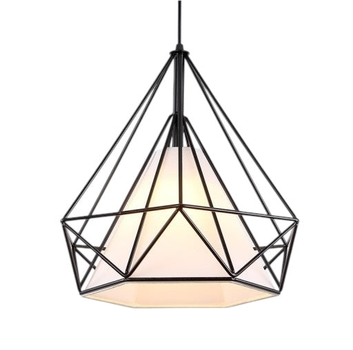 DIAMOND Φωτιστικό Οροφής Loft 1Pcs Μεταλλικό 28x28cm Μαύρο