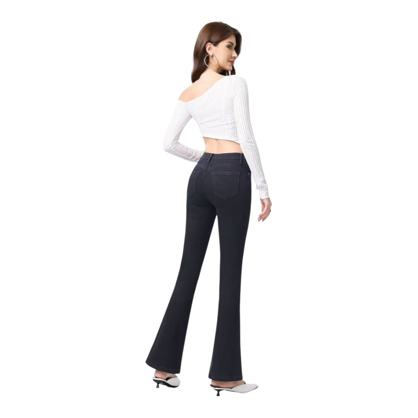 Miss Good Women's Push Up Jean Pants Black