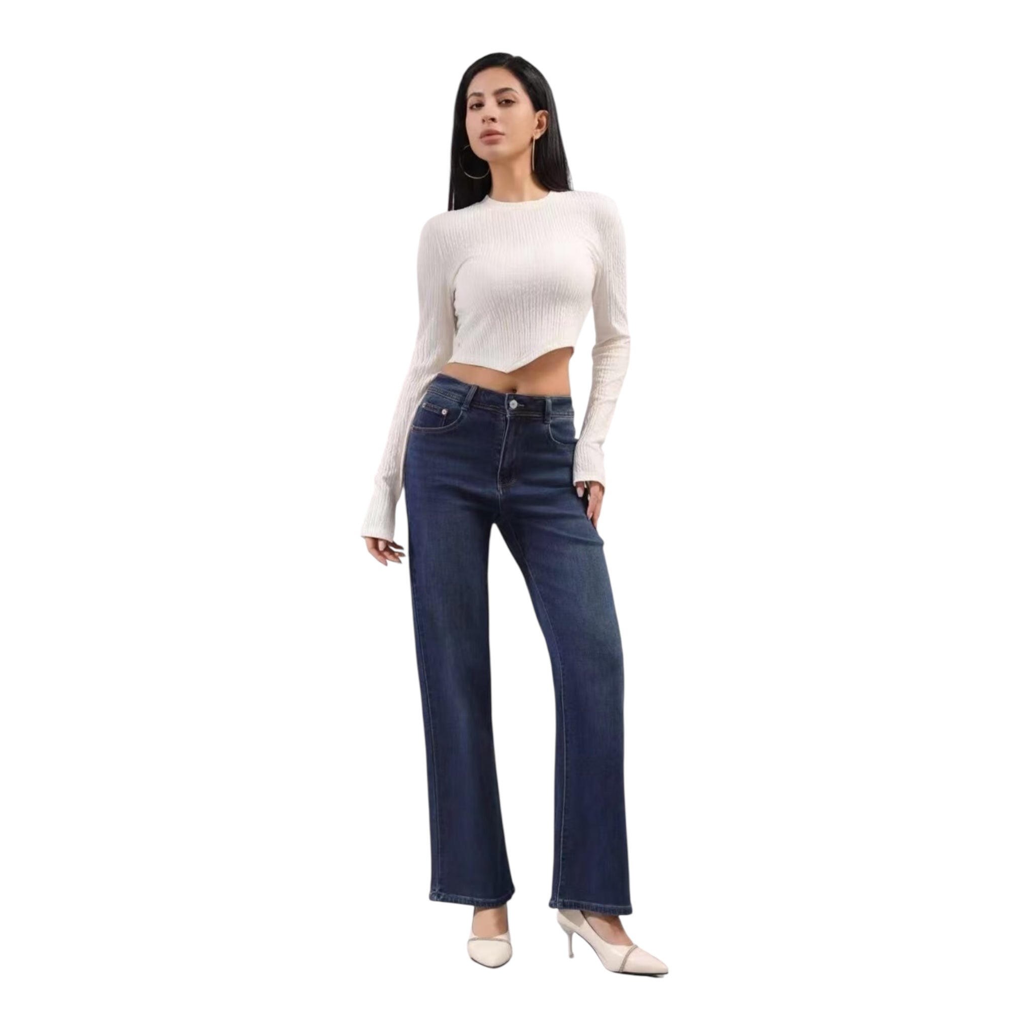 MISS GOOD Straight Leg Μπλε - Angel shopping