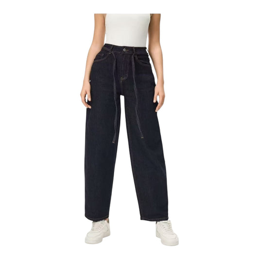 BASEVENTI Γυναικείο Τζιν Παντελόνι Mom Fit σκούρο Μπλε