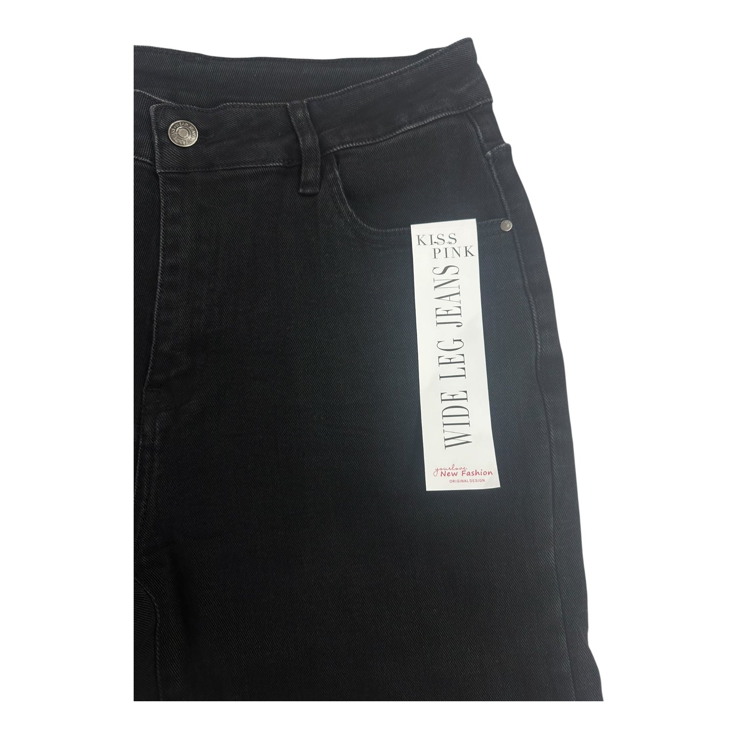 Kiss Pink High Waisted Women's Jean Bell Bottoms Black